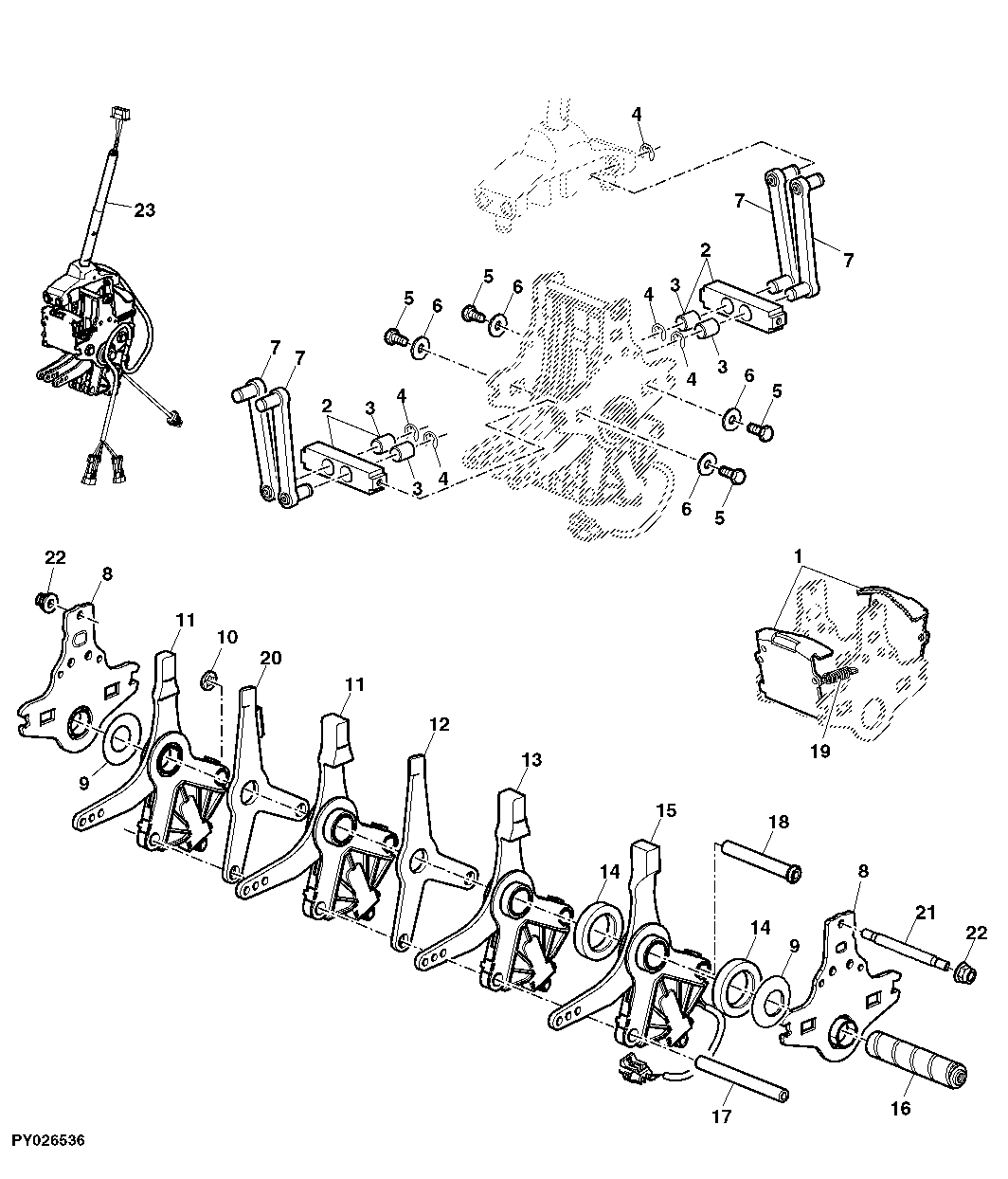 RANGE SHIFT COMPONENTS, 20-SPEED (POWRQUAD PLUS OR AUTOQUAD PLUS)