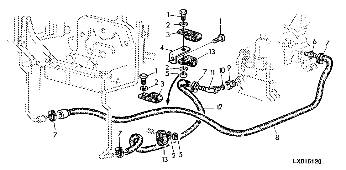 HEATING - HOSE CONNECTIONS AT ENGINE (LOW PROFILE CAB)