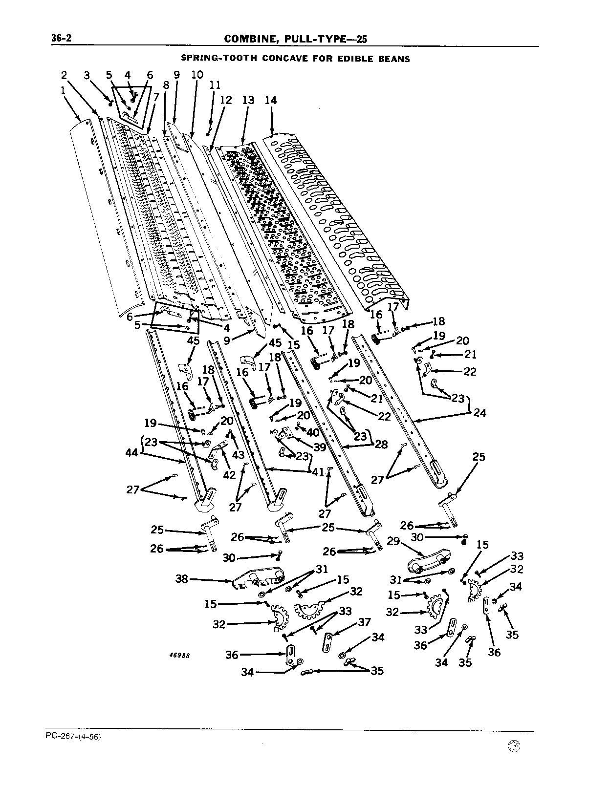 Concaves, Spring-Tooth, for Peanut Combine and Edible Beans