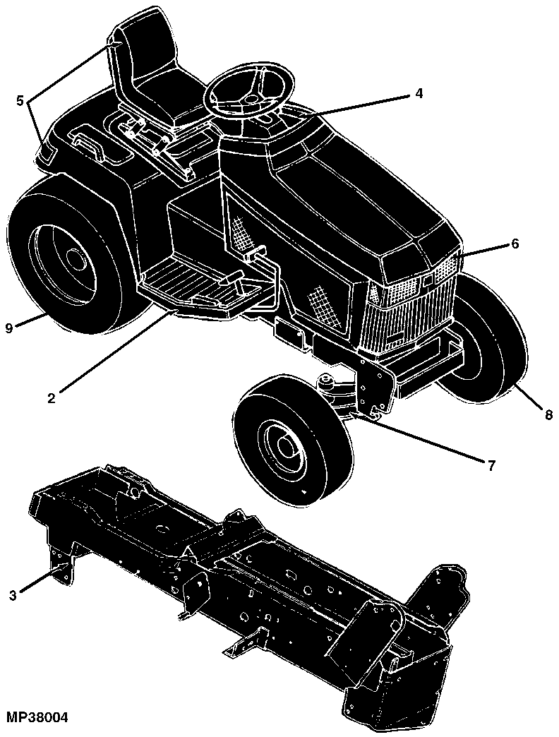 80 WHEELS, NON-POWERED AXLES, SHEET METAL AND OPERATOR'S STATION