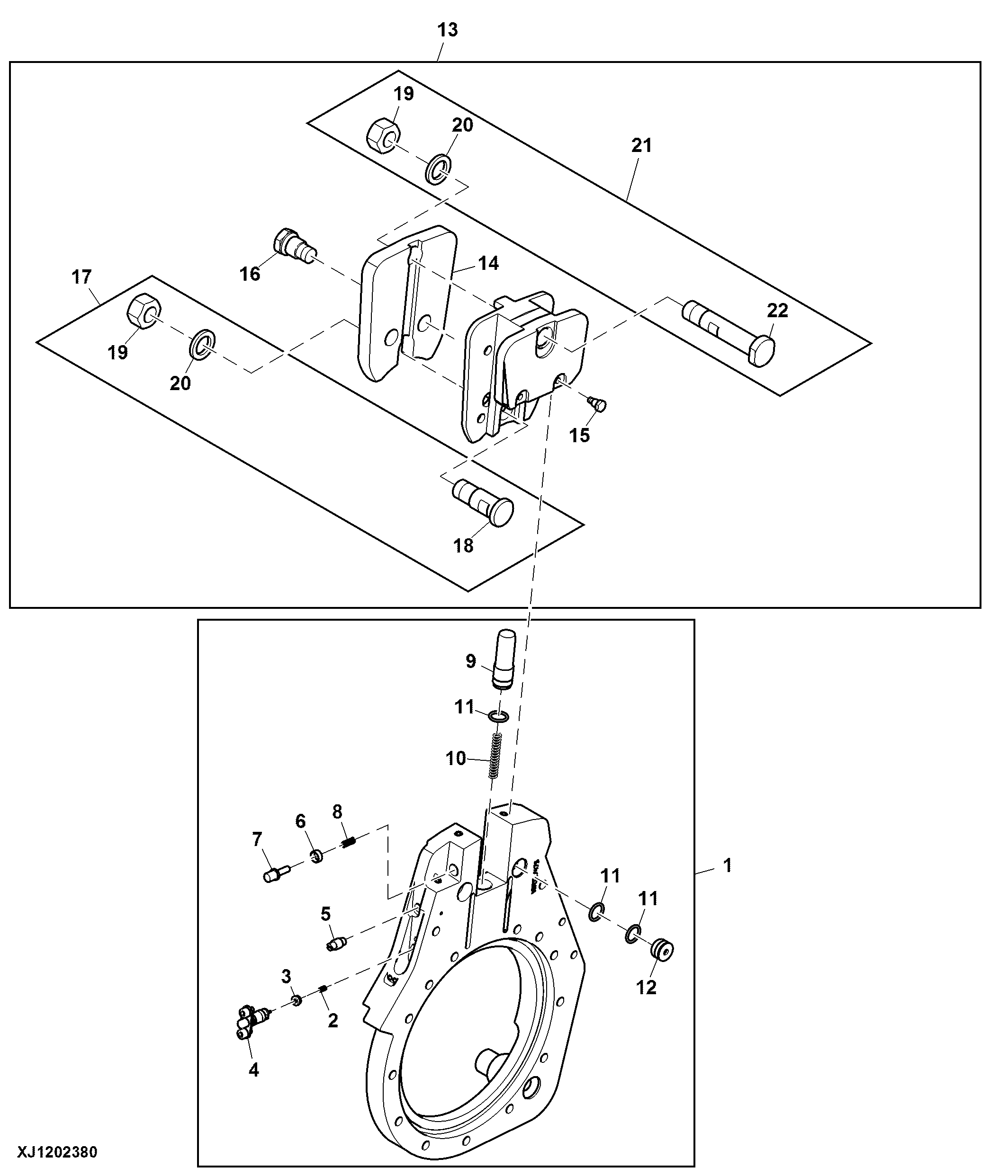 3/4 Main-saw Auto-tension Unit - Swing-arm Assembly