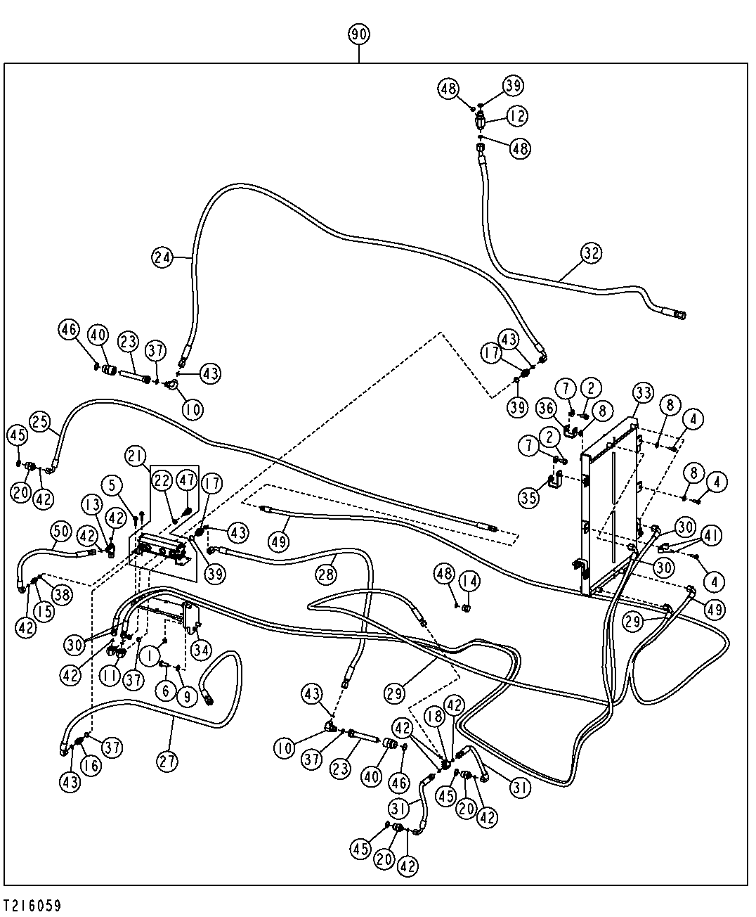 AXLE OIL RECIRCULATION PUMP, MOTOR AND LINES