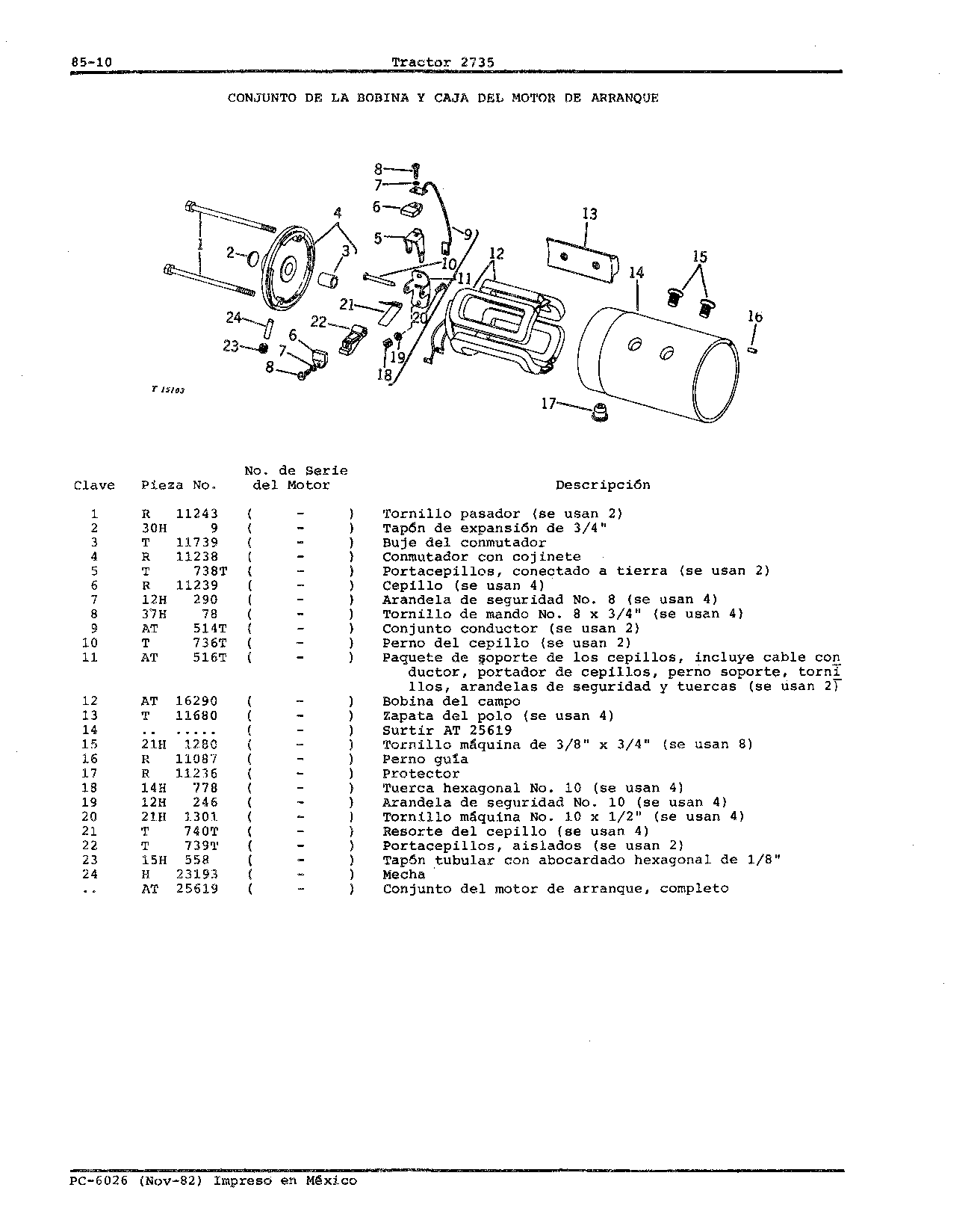 Motor de Arranque Bobina y Caja