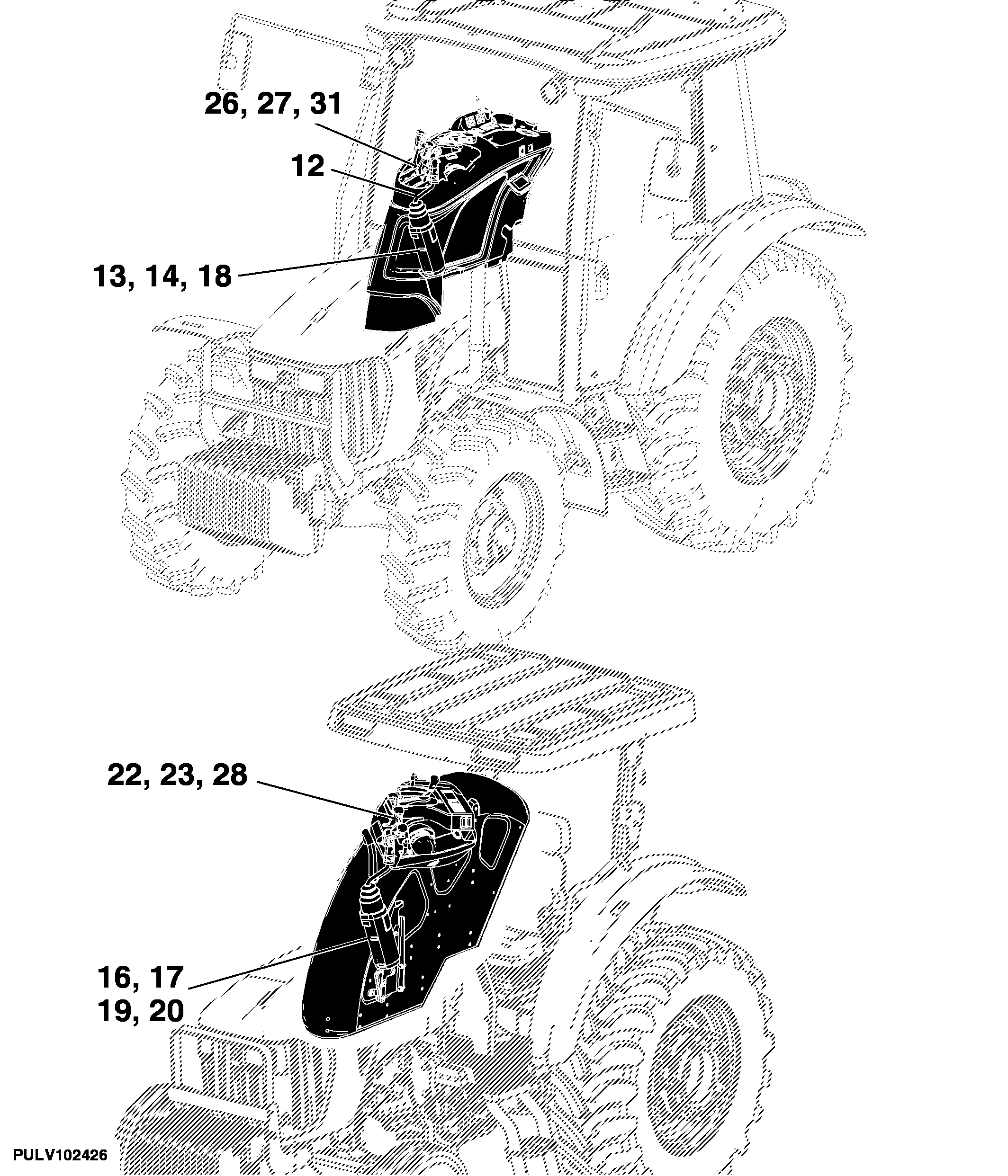 71 Selective Control Valve, Controls And Lines Tractor