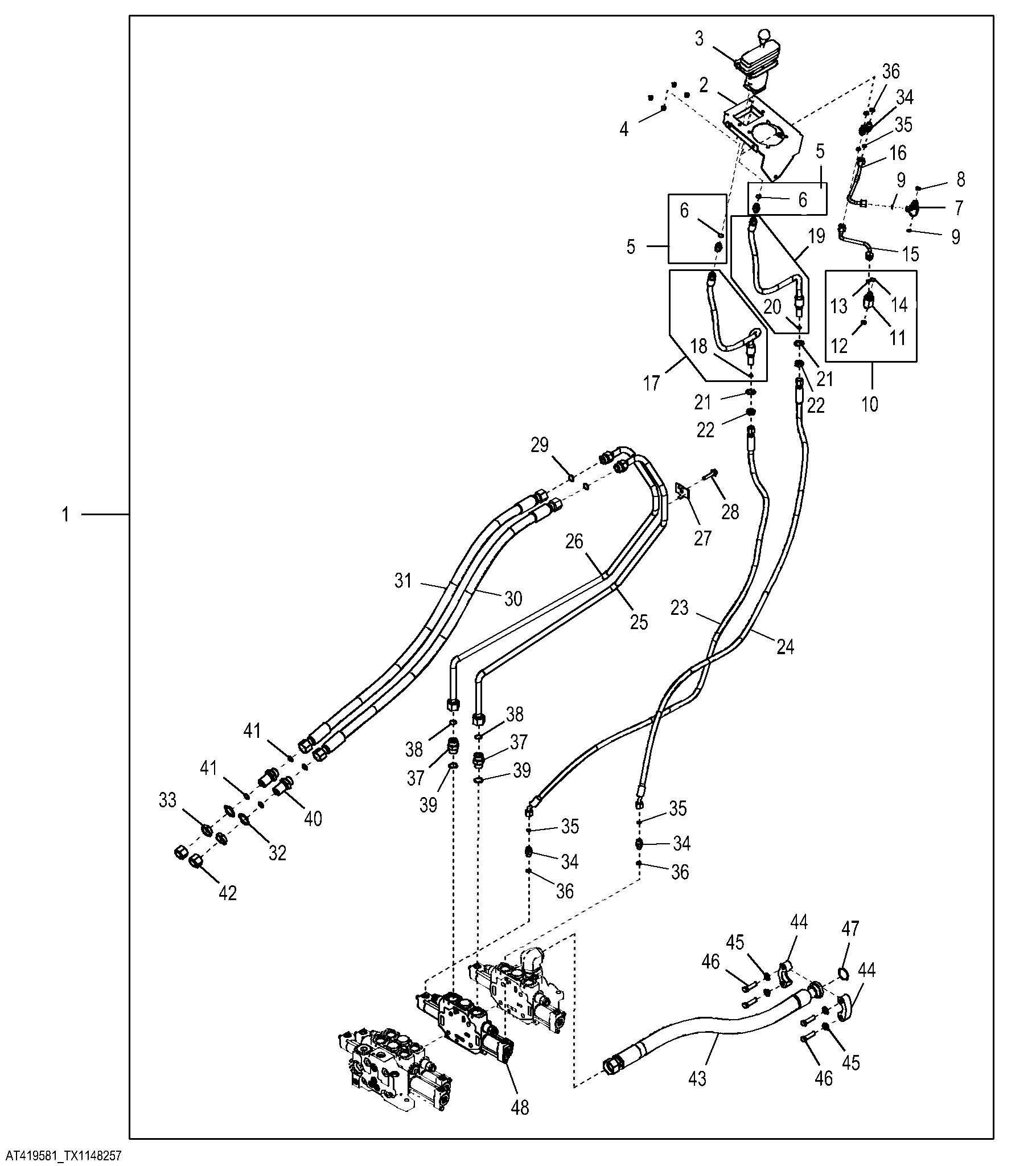 Joystick to Joystick and Auxiliary Control Lever Pilot Controller Conversion Kit, Z-Bar