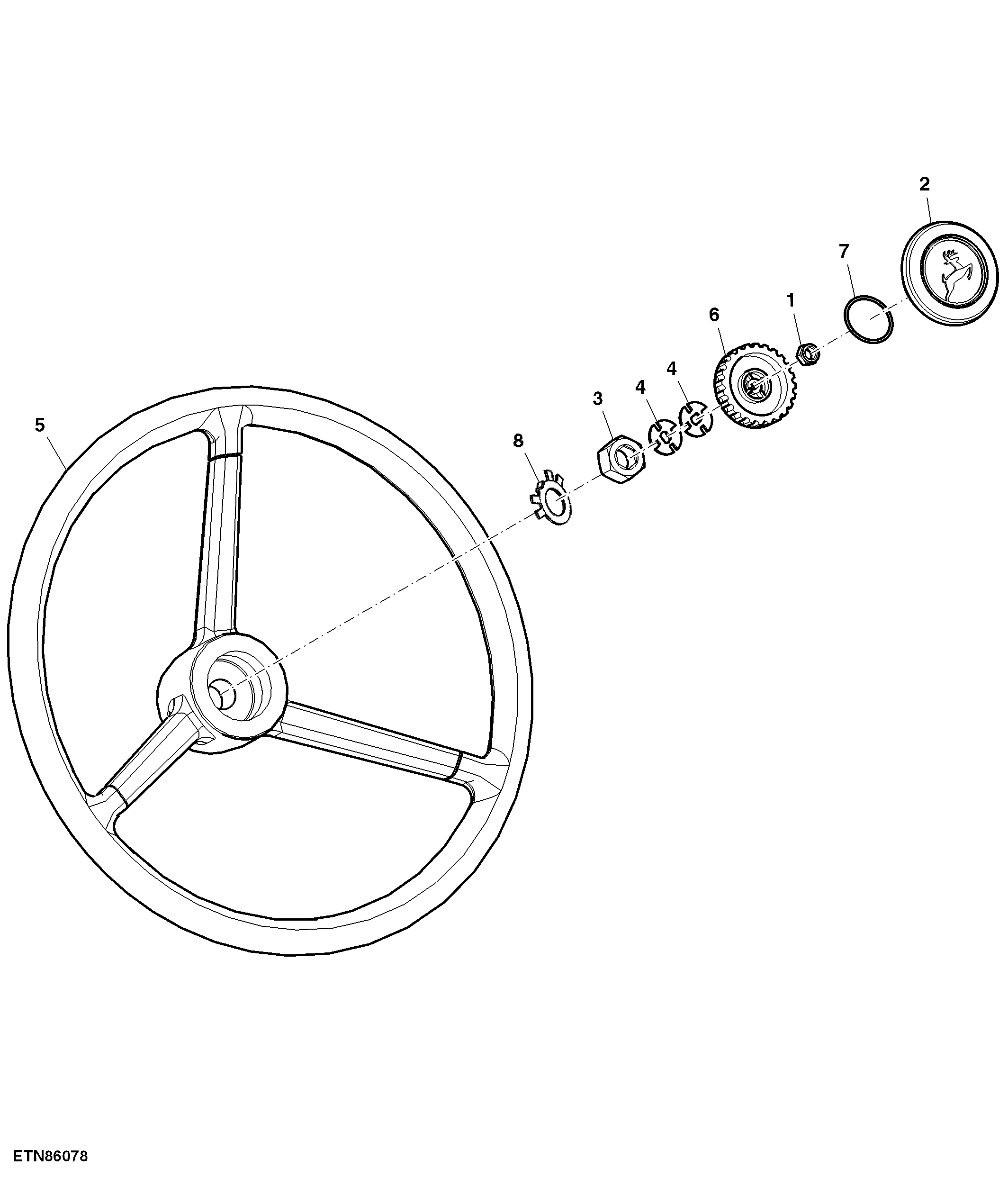 Steering Wheel, W/ Tilt and Telescopic Column, Cab