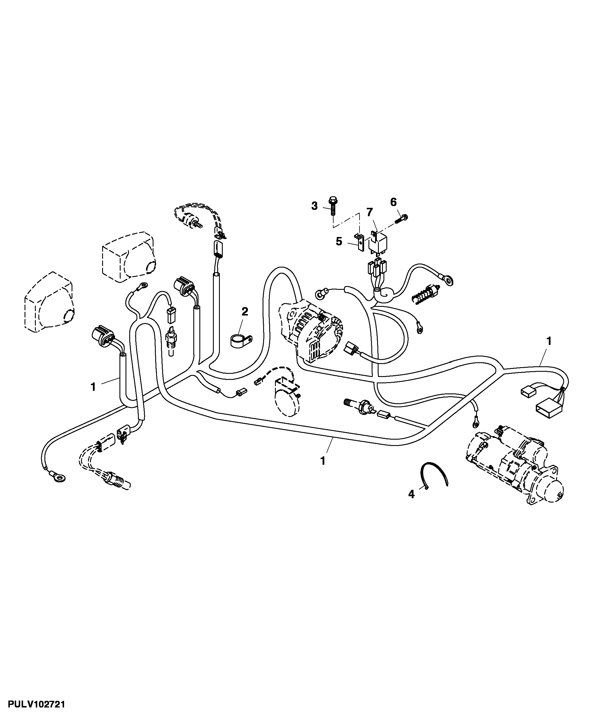 Front Wiring Harness And Manifold Heater Relay