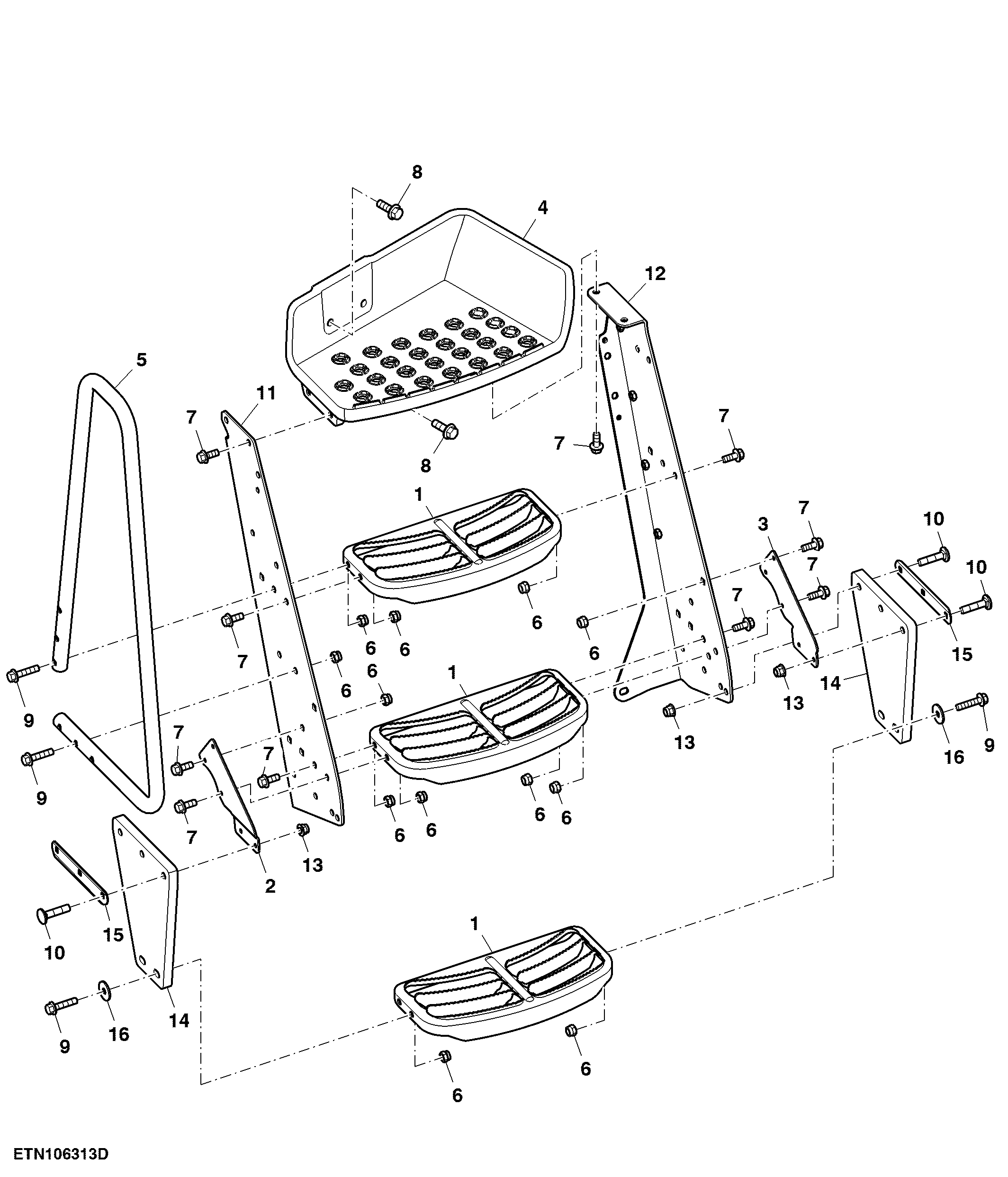 Step, LH Wide Assembly, Group 47 and 48 Tires