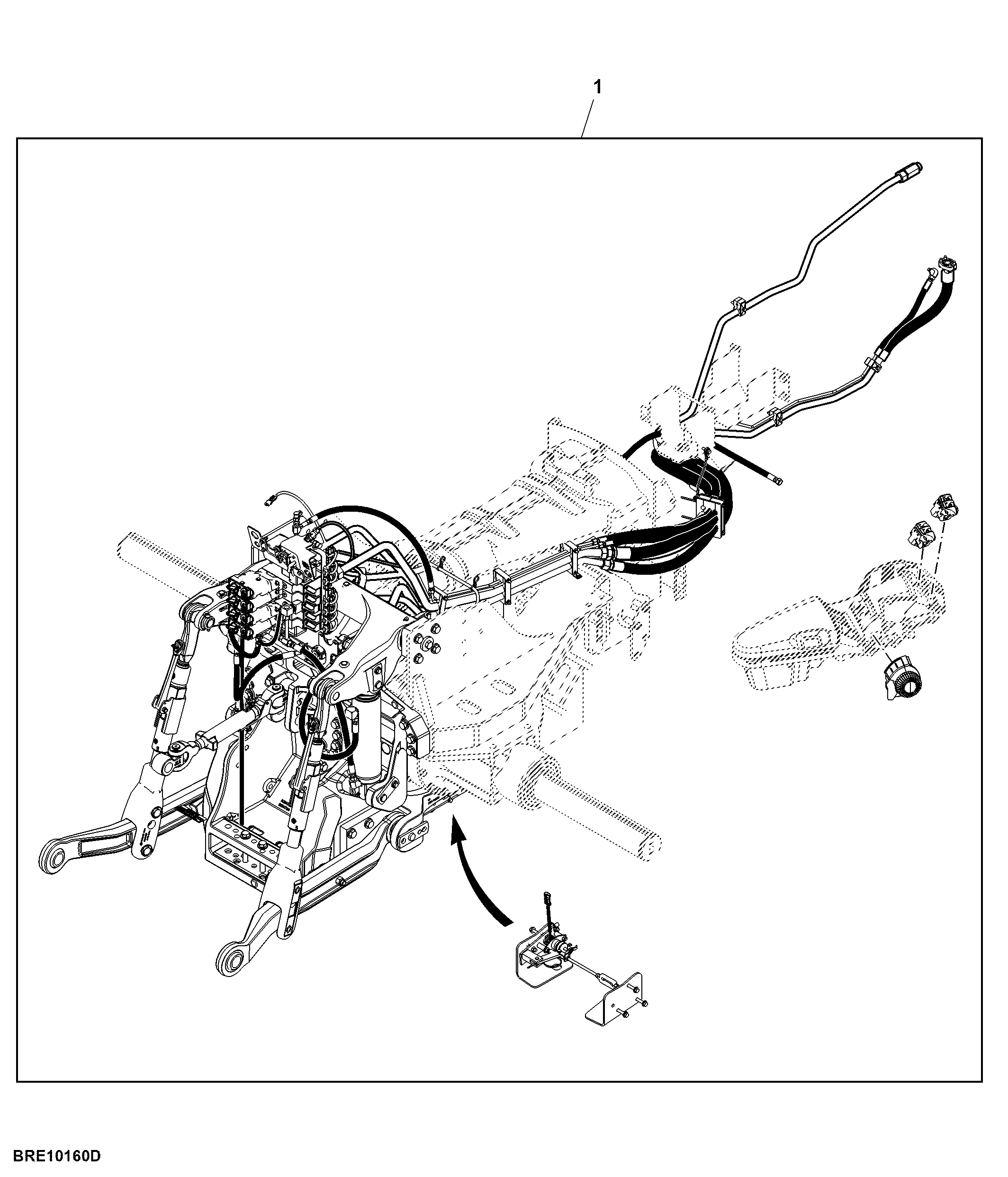 Electro-Hydraulic 3-Point Hitch, Double Reduction, Attachment