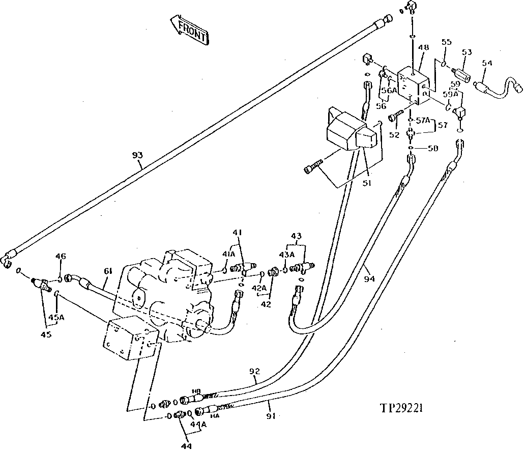 Hydrostatic Control Hydraulic Hoses (Manifold to Pump) (000877 - )