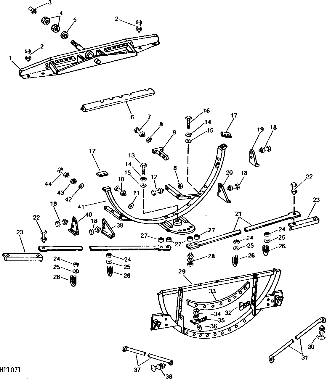PLATFORM ROCKER, PIVOT PIN, AND BRACES ( - 507050)