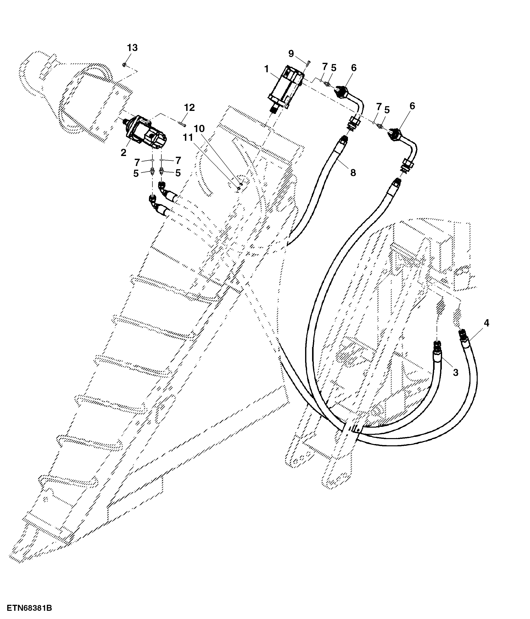 Crop Divider Lines, with Knock Down Rollers, LH (Wheel)