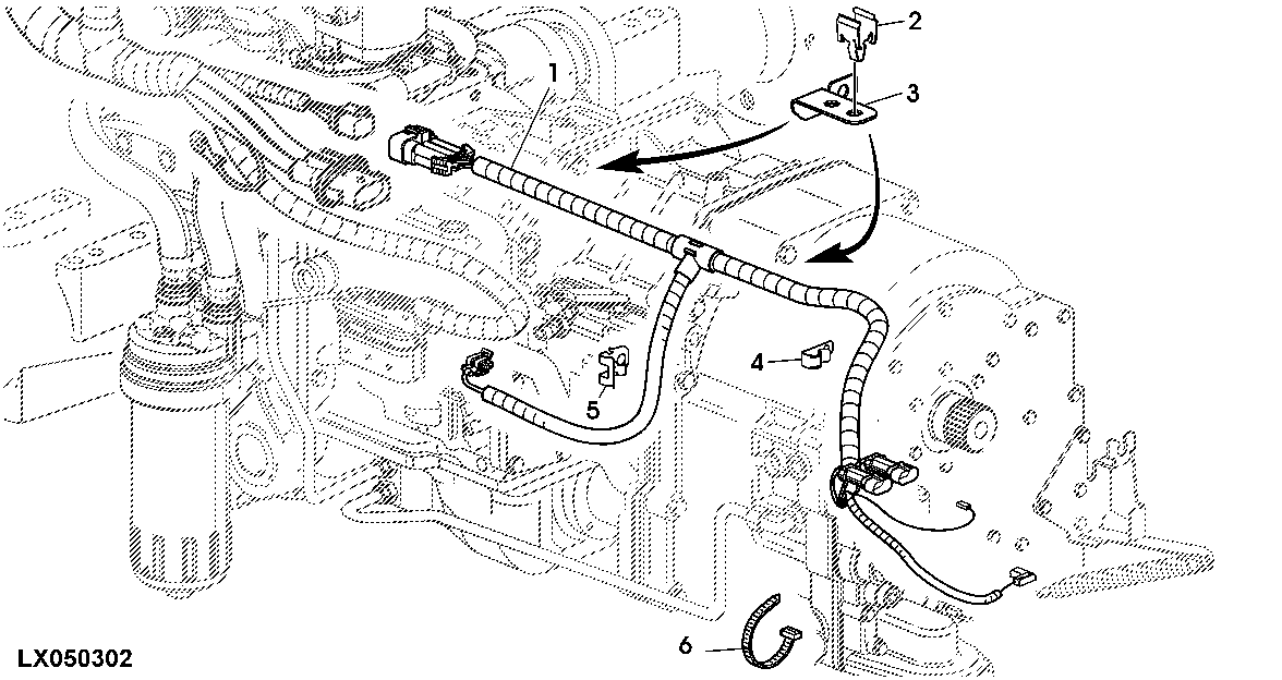 TRANSMISSION HARNESS, FOR SYNCROPLUS (OPEN OPERATOR'S STATION)