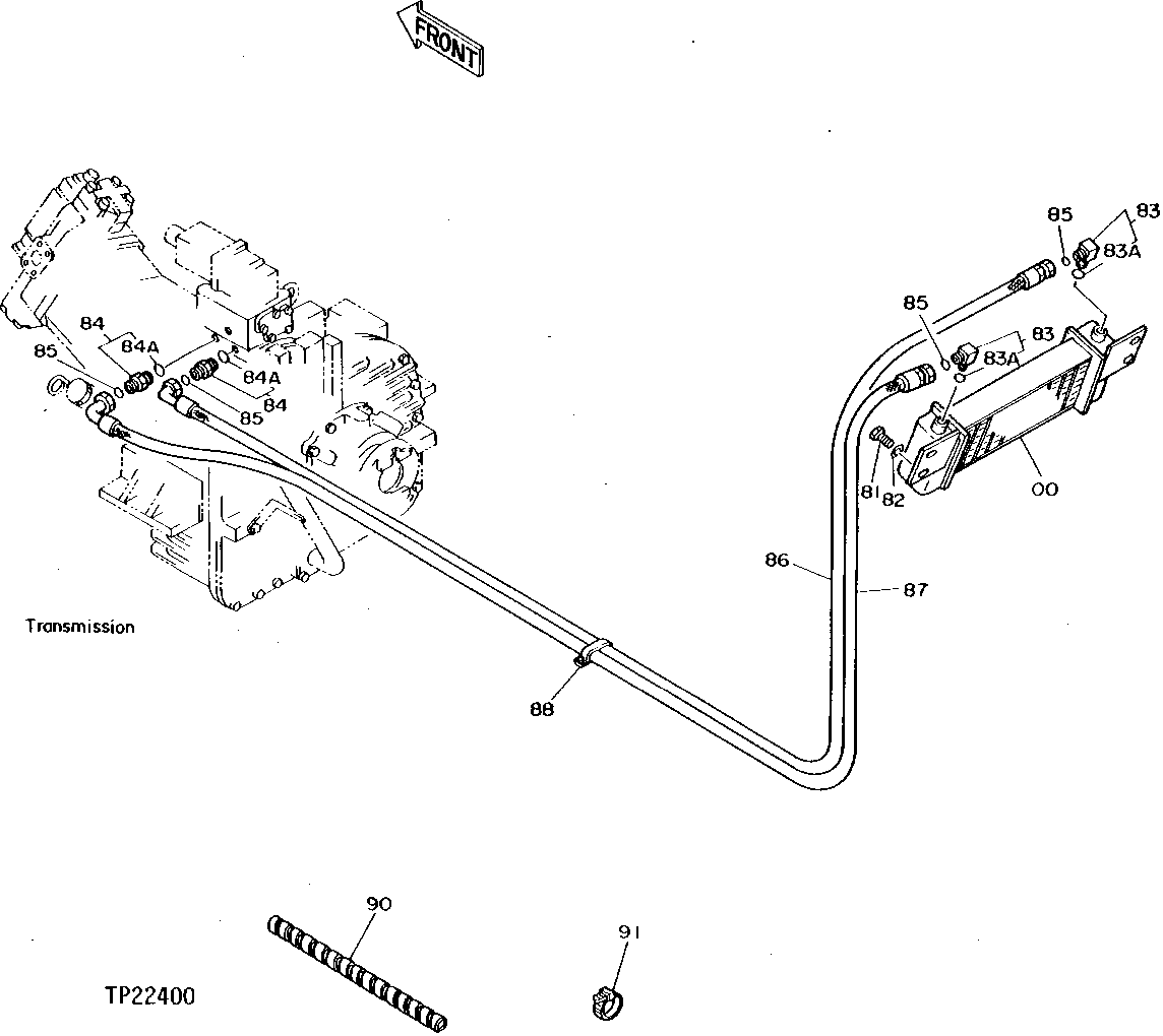 TRANSMISSION OIL COOLER AND OIL LINES ( - 001061)