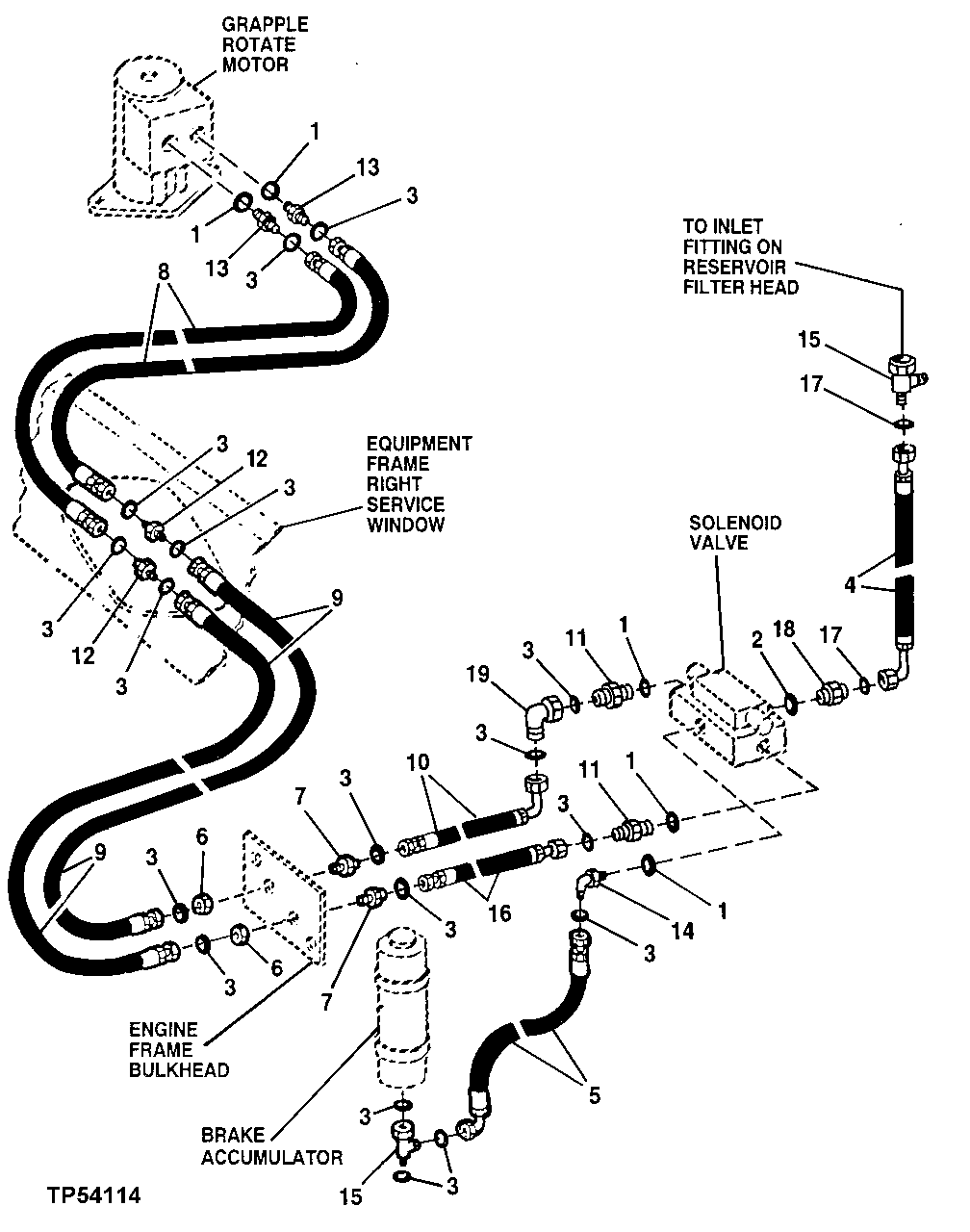 ROTATE MOTOR HYDRAULICS (MANUAL) (SN -596699)