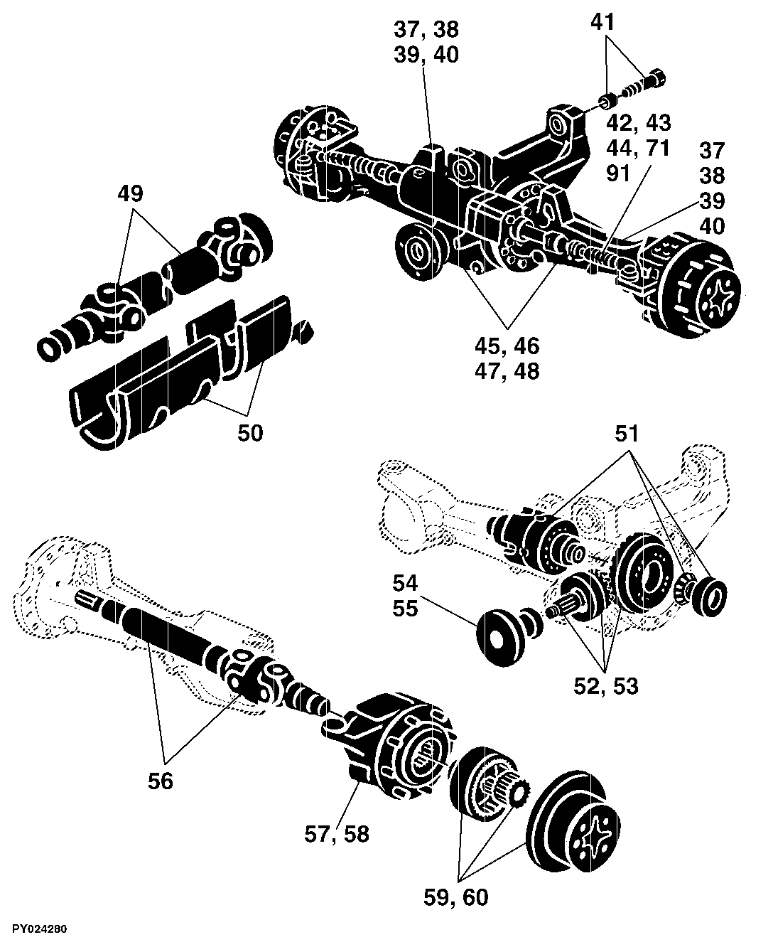 80 WHEELS, FRONT AXLES, SHEET METAL, MISCELLANEOUS