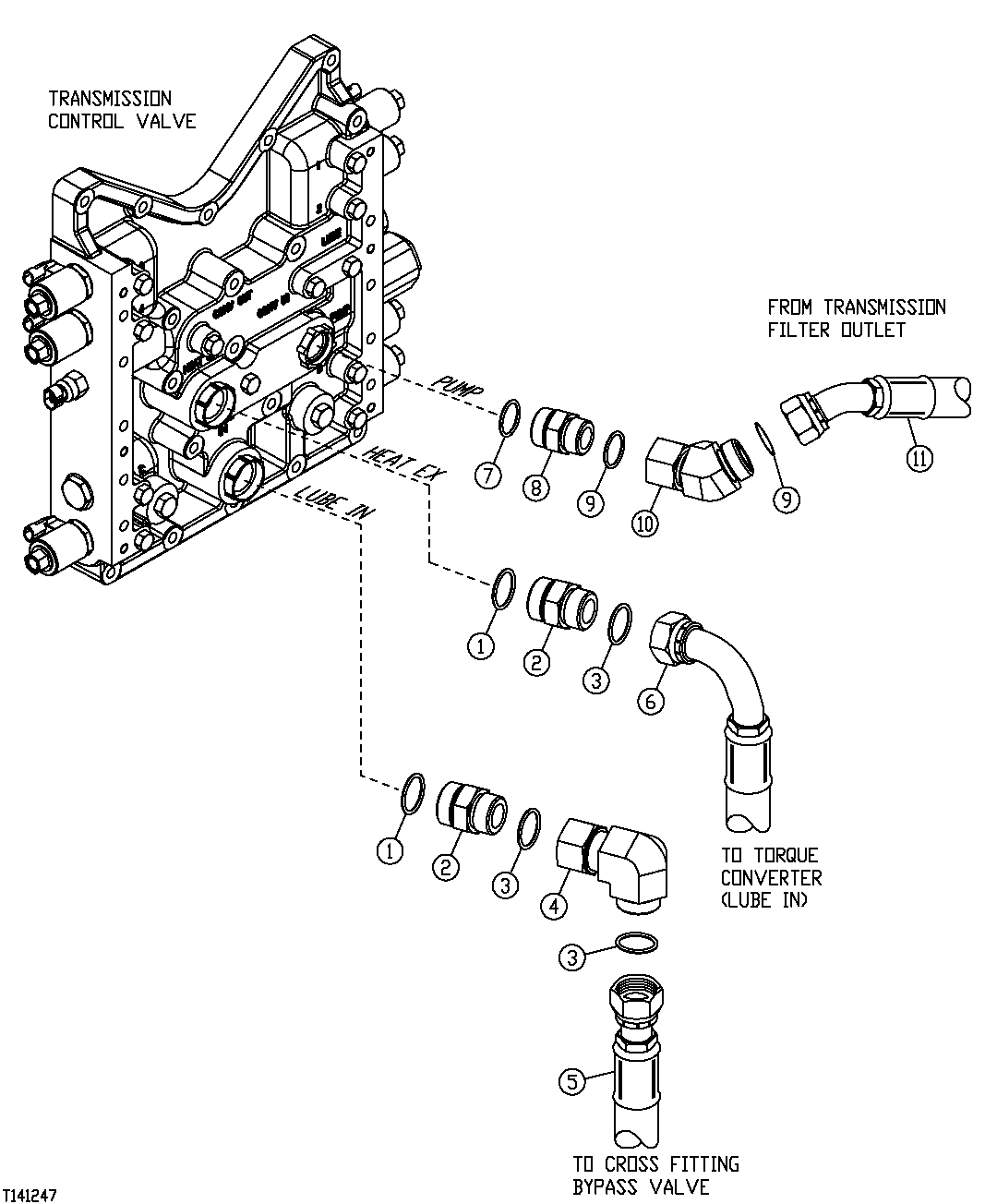 TRANSMISSION CONTROL VALVE HYDRAULICS (TC) (SN 580171- )