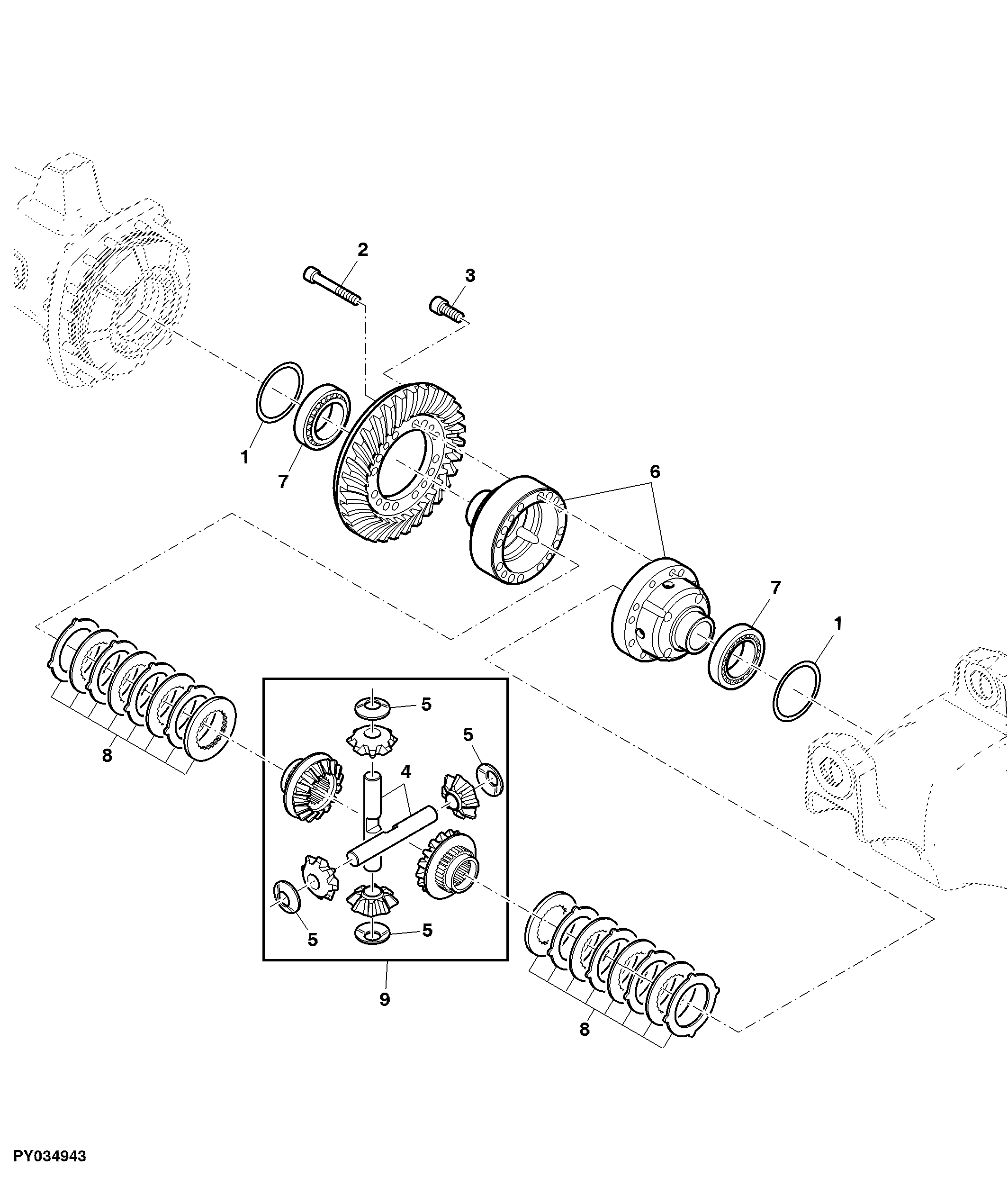 Multiple Disk Self-Lock Differential, MFWD-Axle, 750