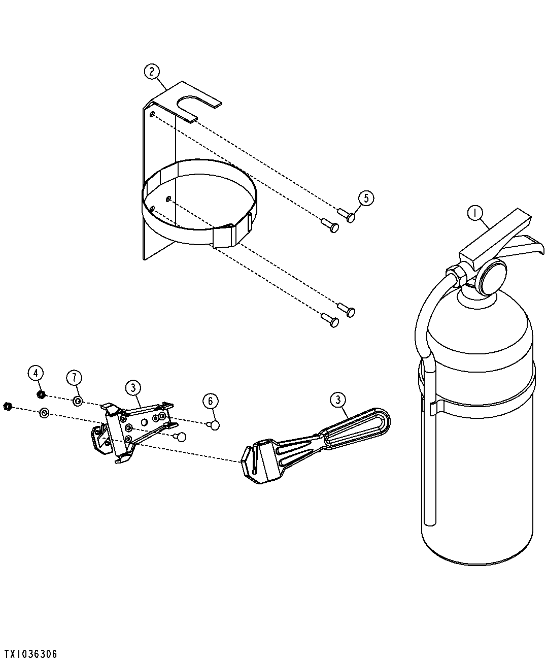 FIRE EXTINGUISHER & EMERGENCY HAMMER (SN 167282-)