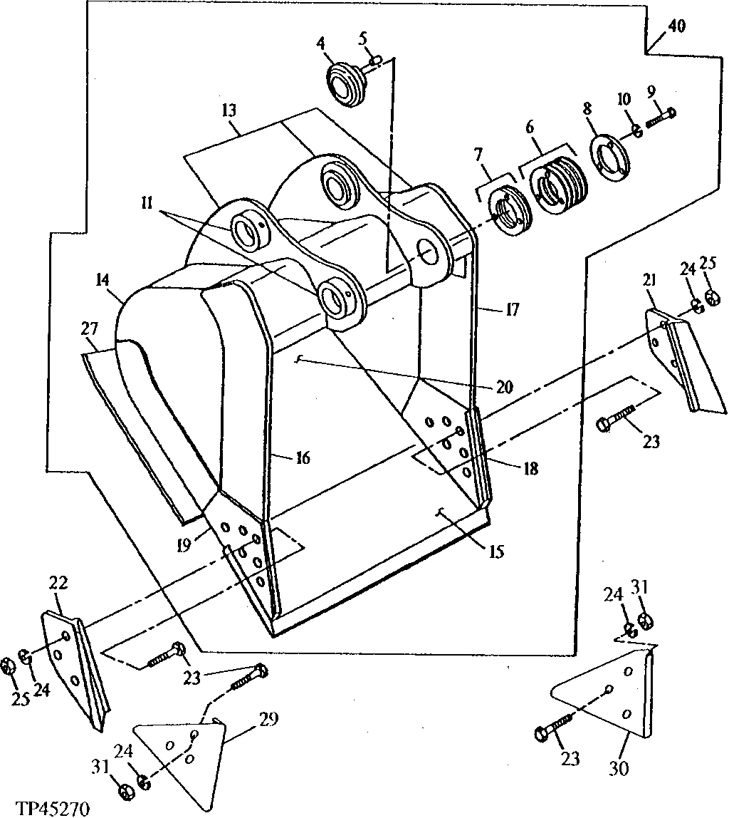 Bucket (Severe Duty Cast Lip) Also Order Bucket Tooth Assemblies)