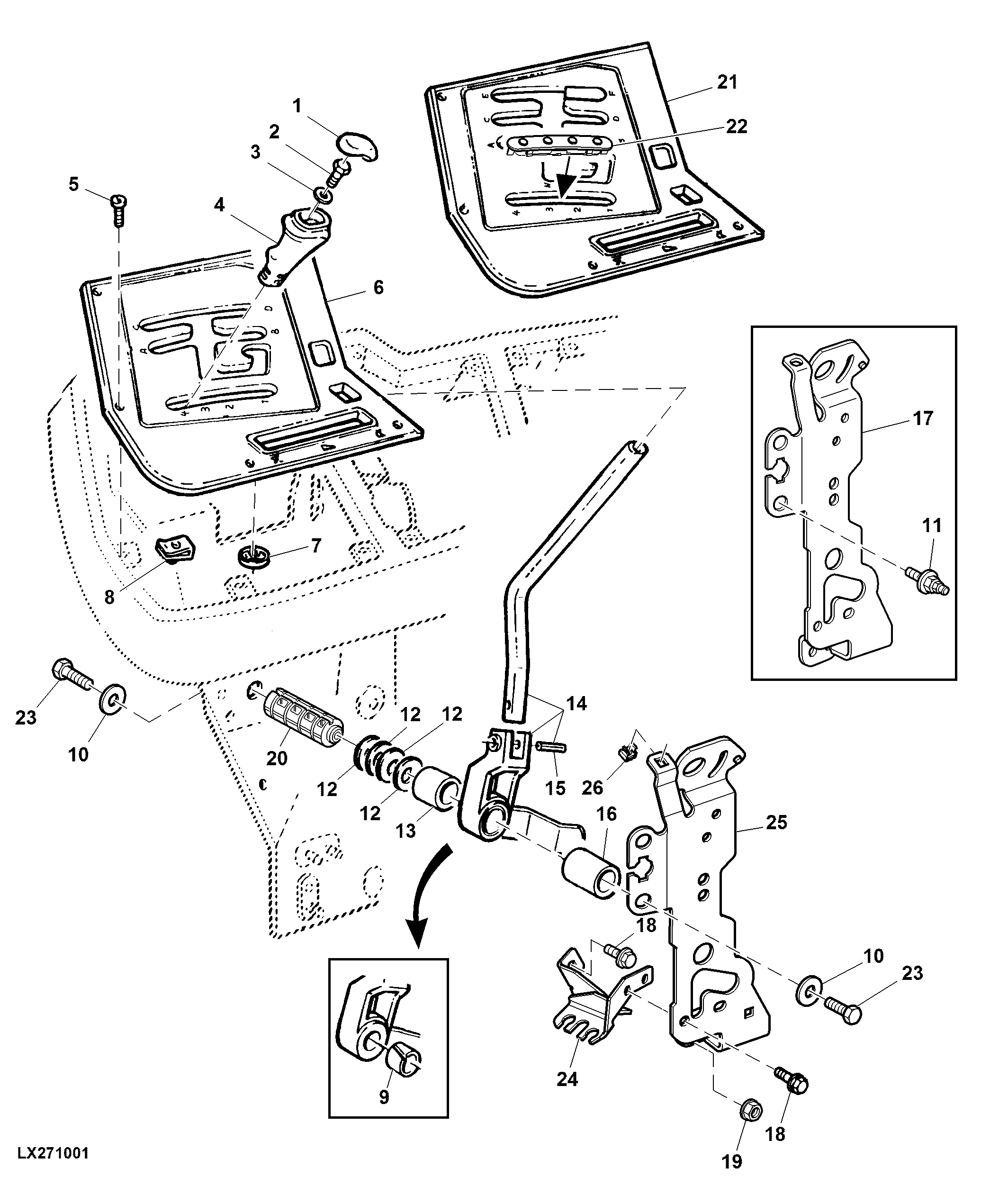 GEAR SHIFTING (POWRQUAD WITH REVERSER CONTROL AT STEERING COLUMN)