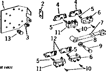 MICRO SWITCHES, ARM, AND MOUNTING (AUTOMATIC LEVELING CONTROL)