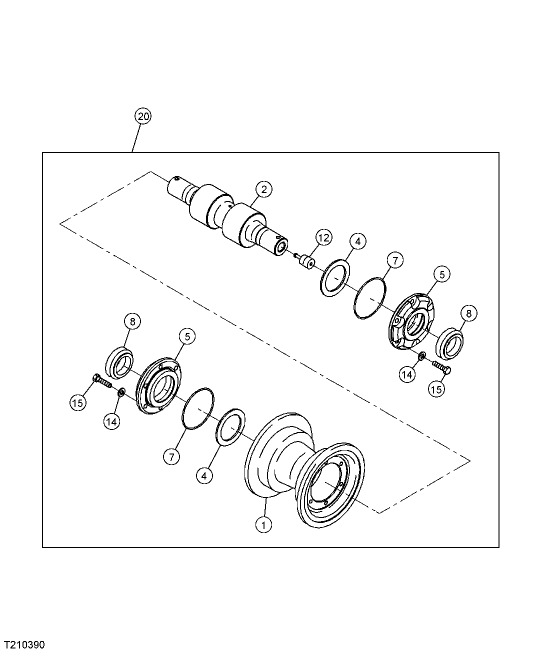 TRACK FLANGE ROLLER AND COMPONENTS (S.N.- 005801)