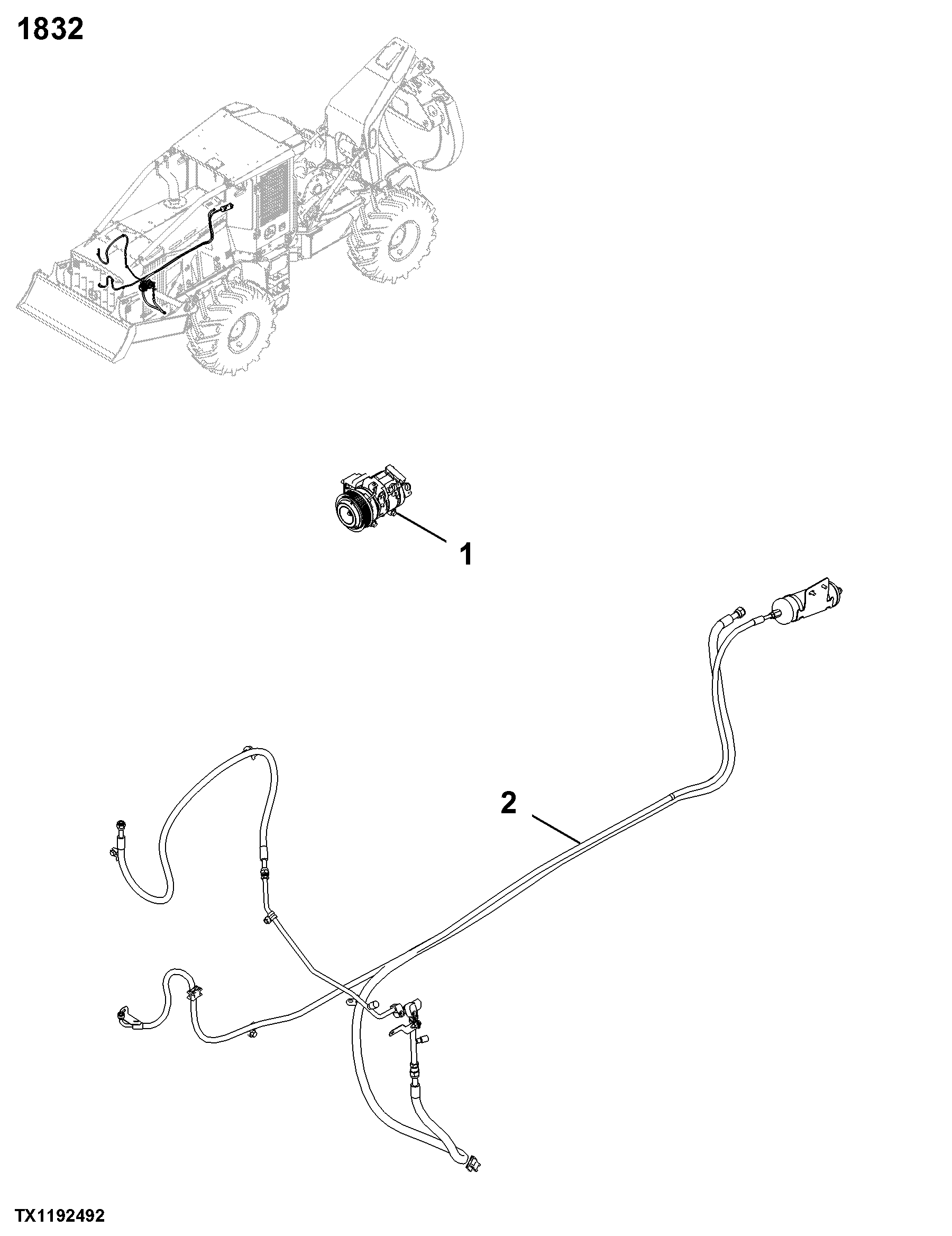1832 Air Conditioning System Compressor & Drive