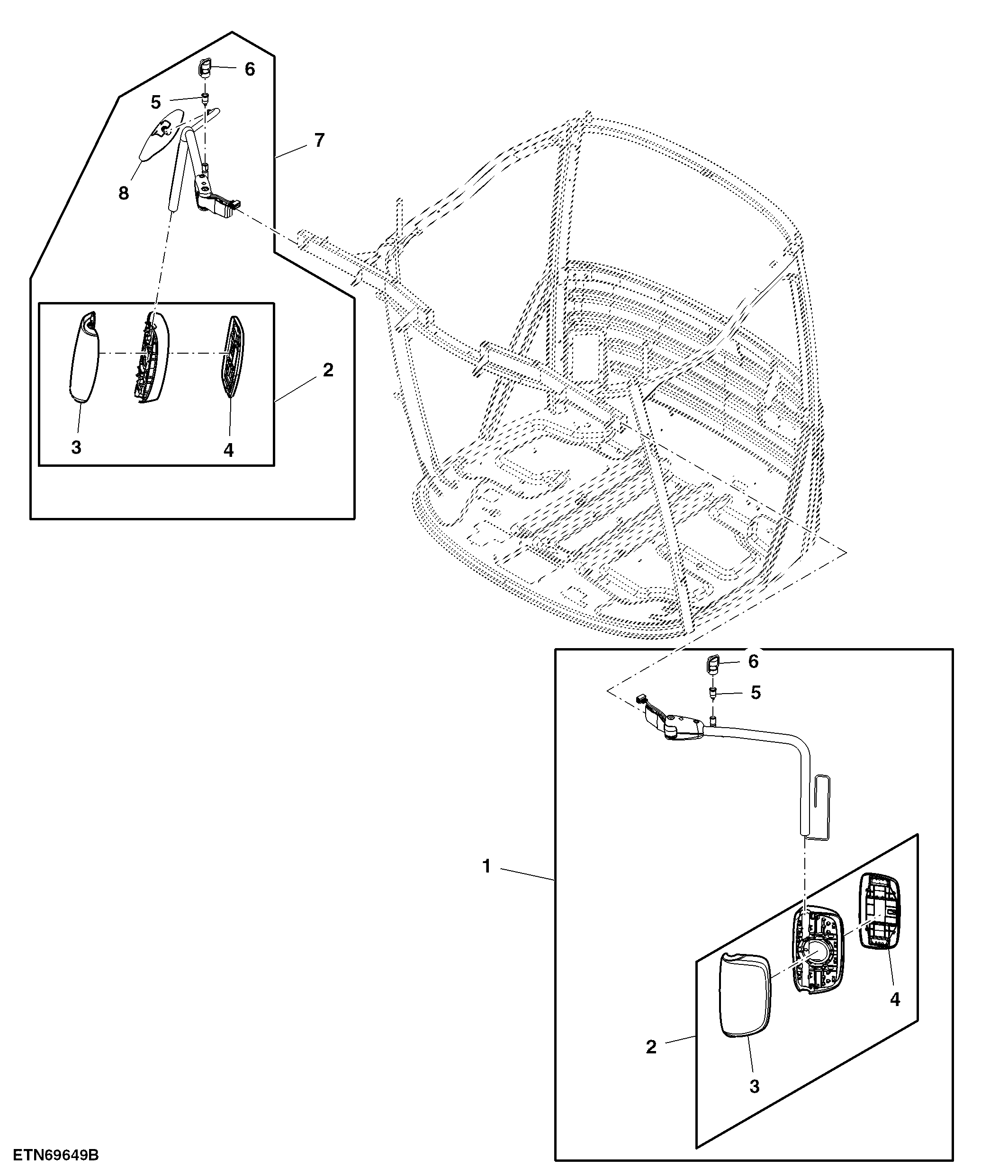 External Mirror, Electrical Head with Curb Mirror