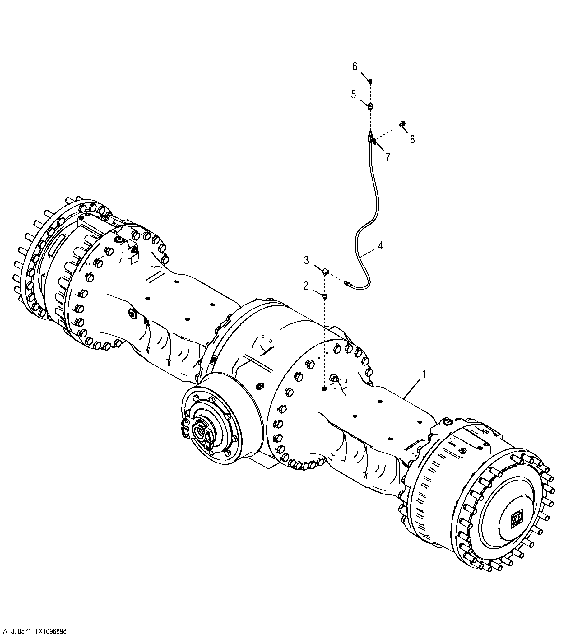 Rear Axle with Hydraulic Locking Differential