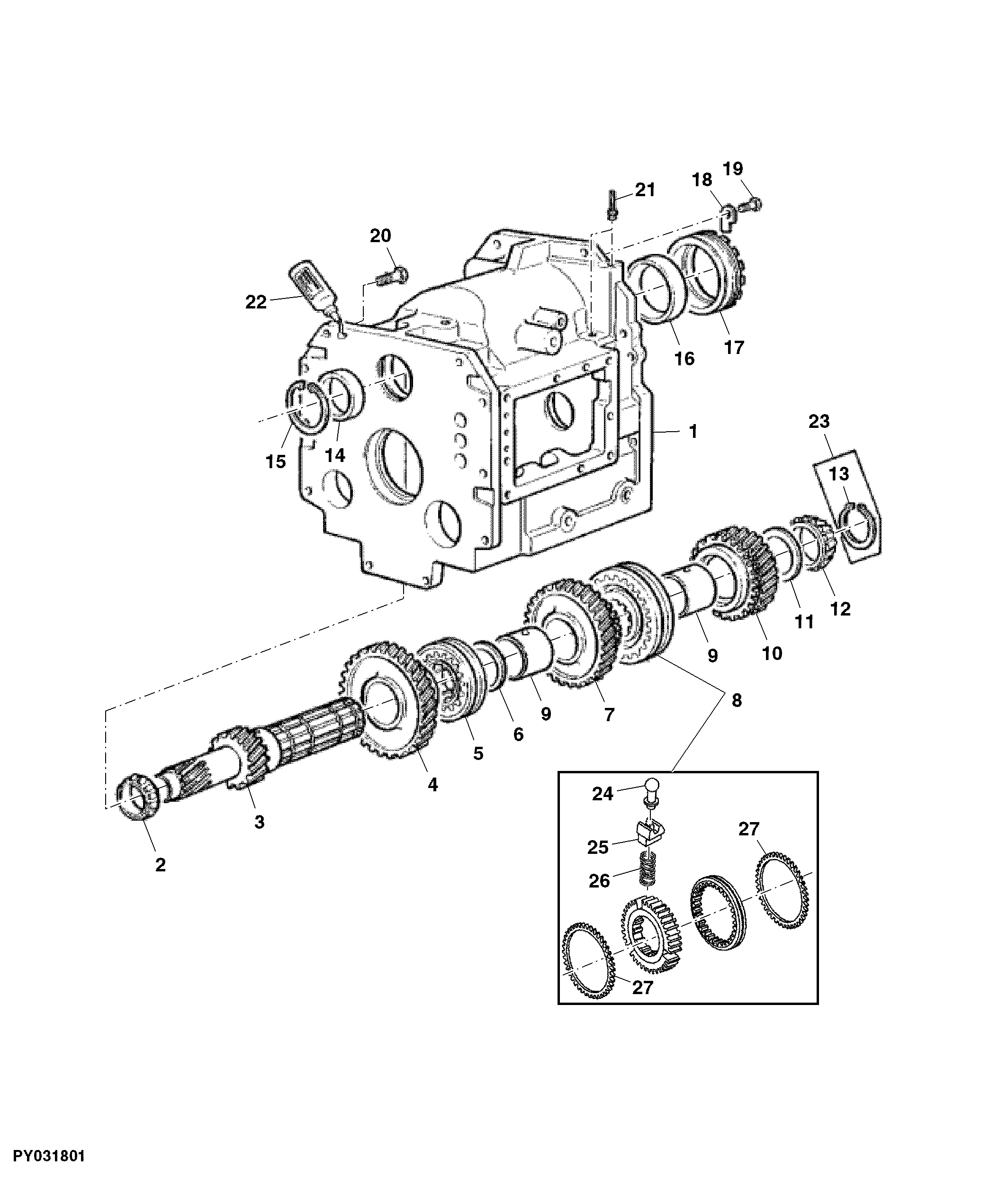 RANGE TRANSMISSION HOUSING / DRIVE SHAFT (40KMH)