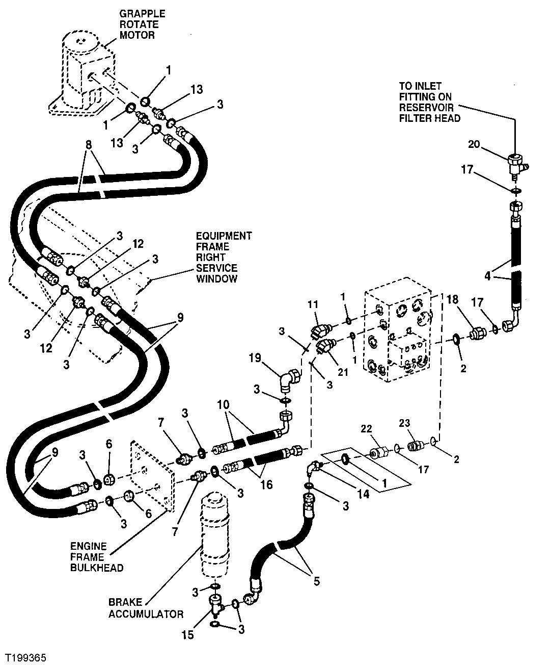 ROTATE MOTOR HYDRAULICS (SF & DF)(DD)(PILOT)(SN -596699)