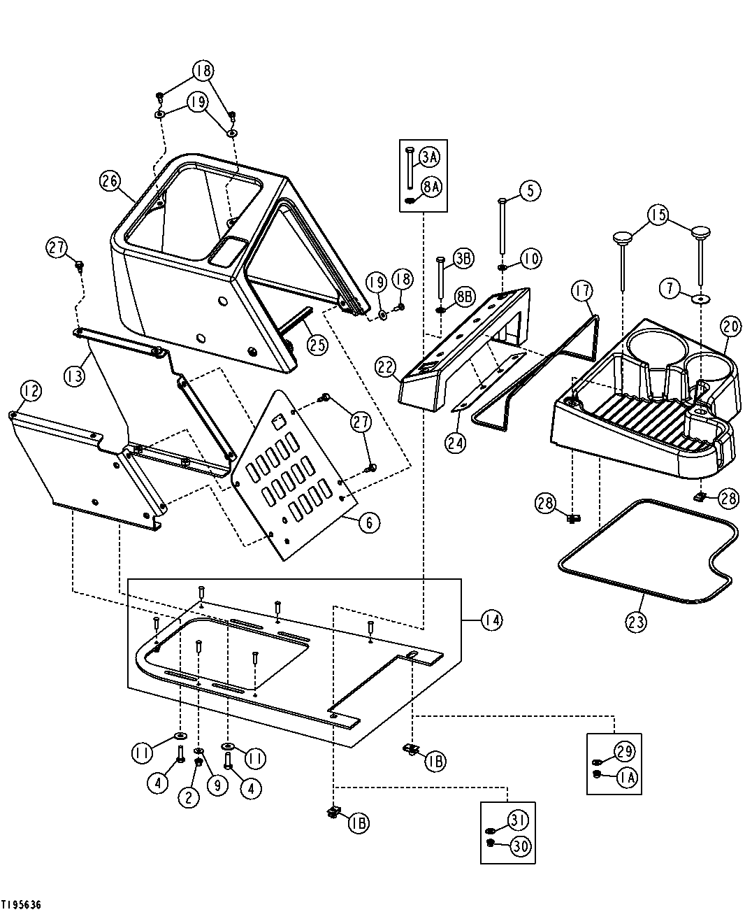 RIGHT SIDE CONSOLE (TWO LEVER CONTROLLERS) (SN -590067)