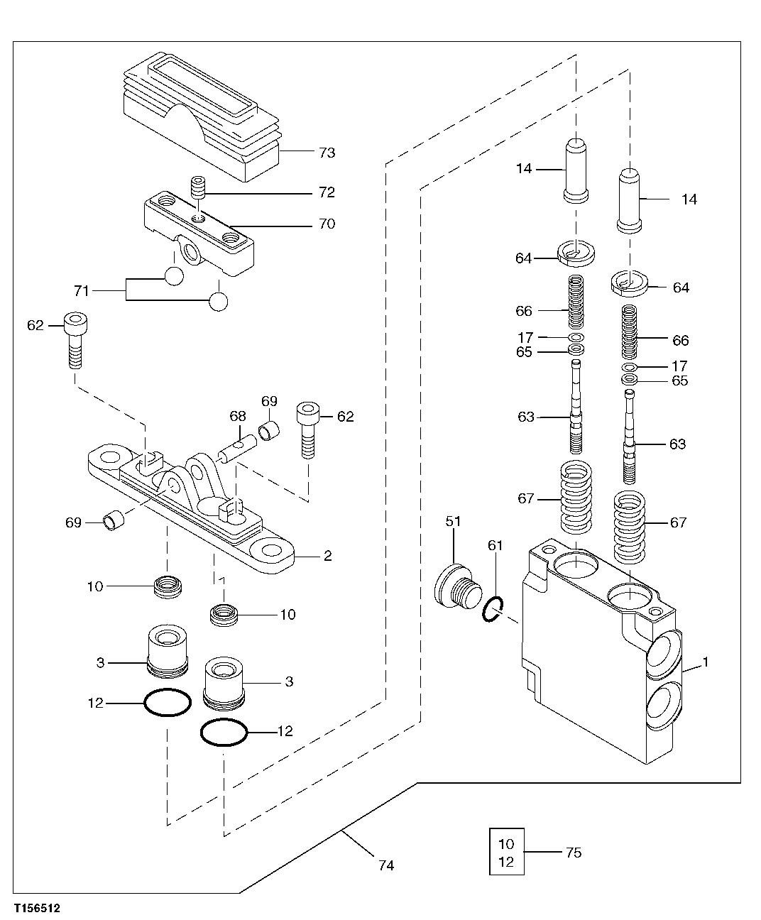 HYDRAULIC ACTUATED PROPEL CONTROL VALVE COMPONENTS (BOOM SWING, RESERVE)