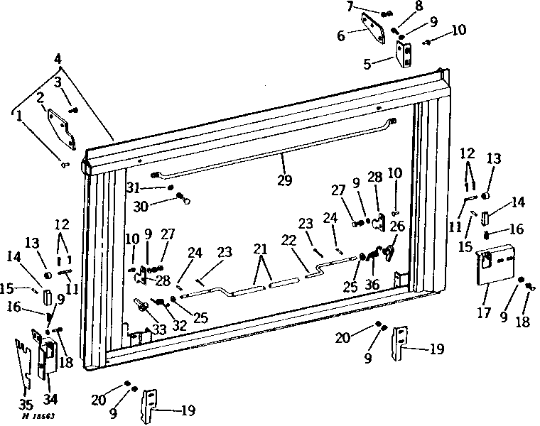 ENGINE COMPARTMENT MIDDLE DOOR FRAME ( - 2351)