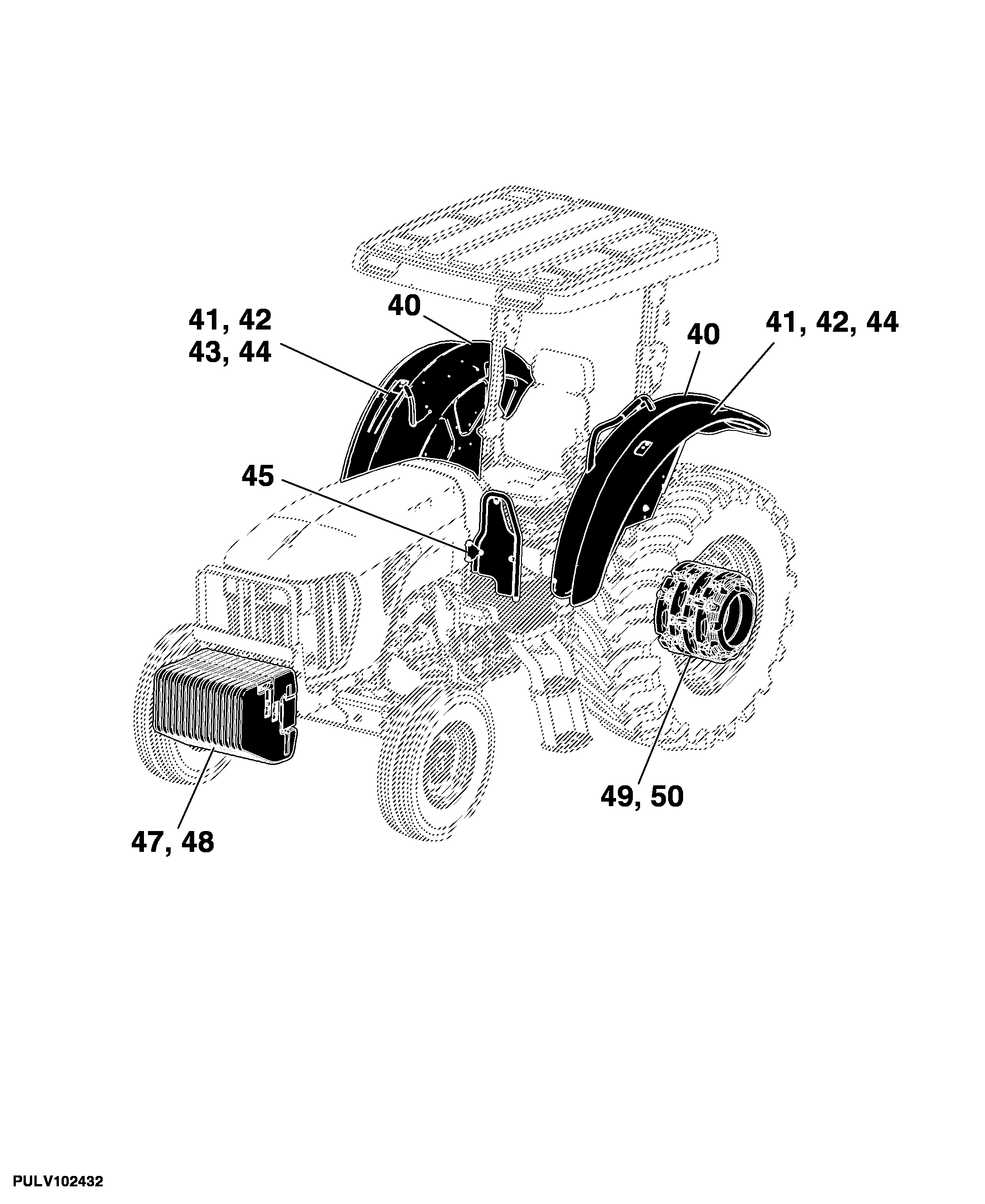 80 Wheels, Non-Powered Axles, Sheet metal Tractor