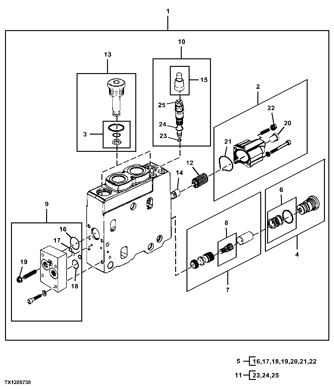 Boom Valve Section Components, Delimber Only