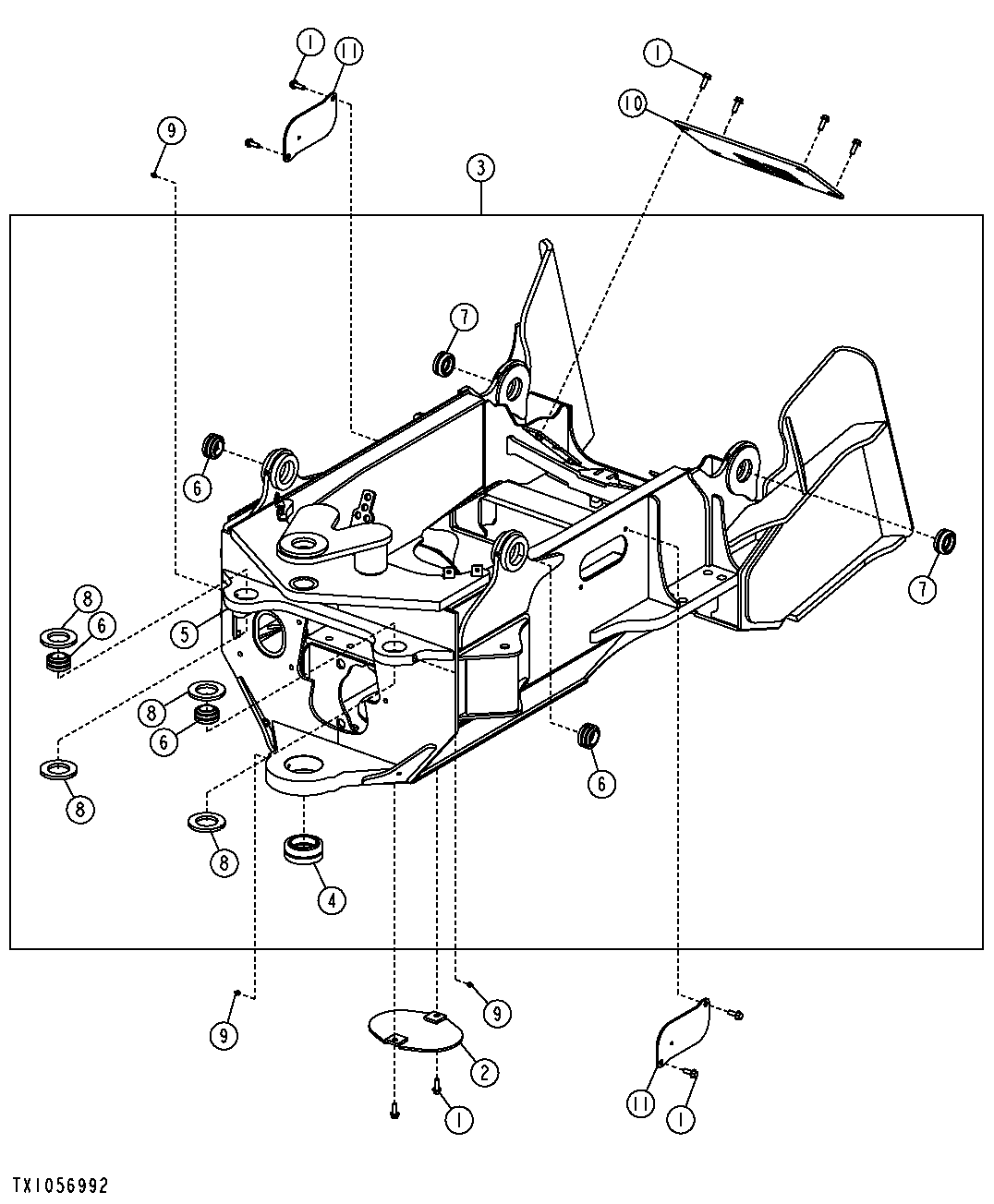 Equipment Frame - Single Function, w/ Fenders