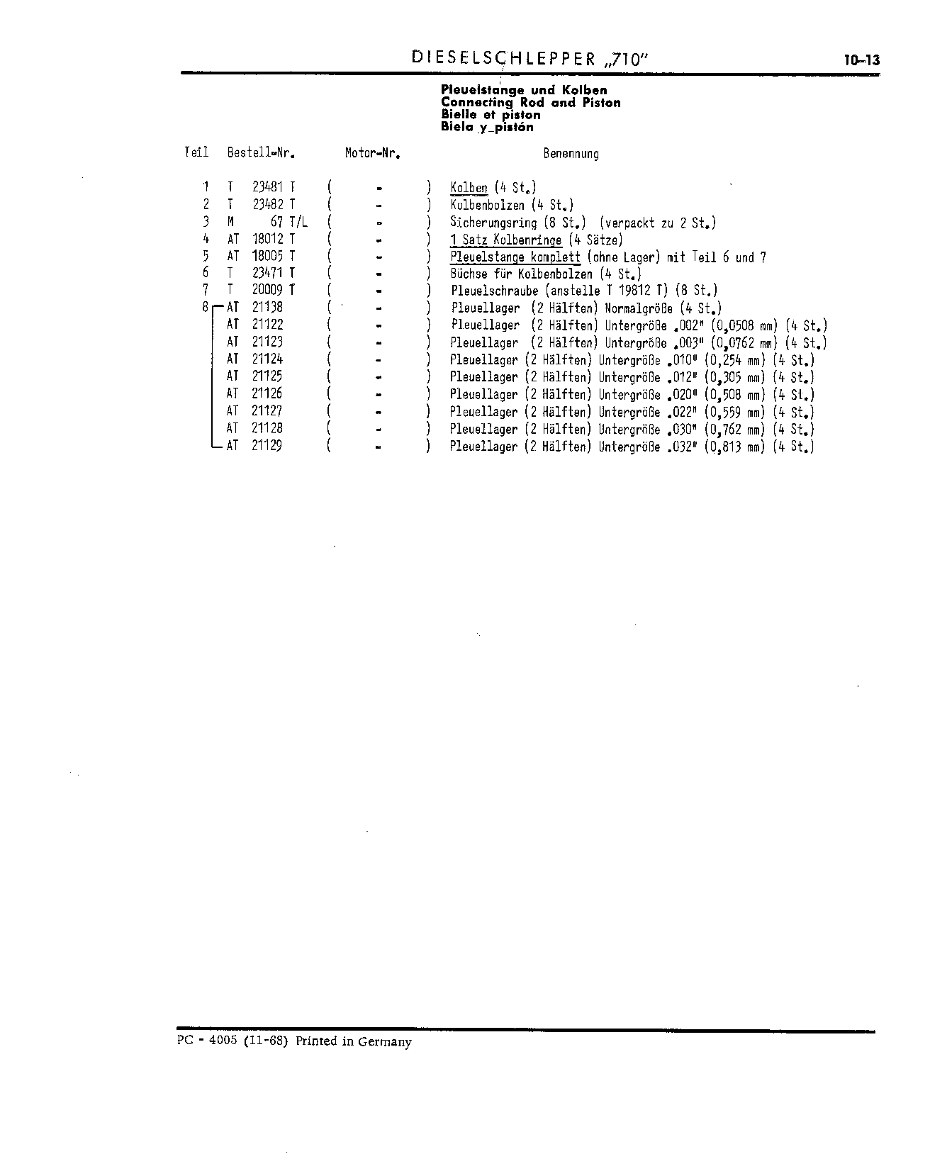 Connecting Rod (Continued)
