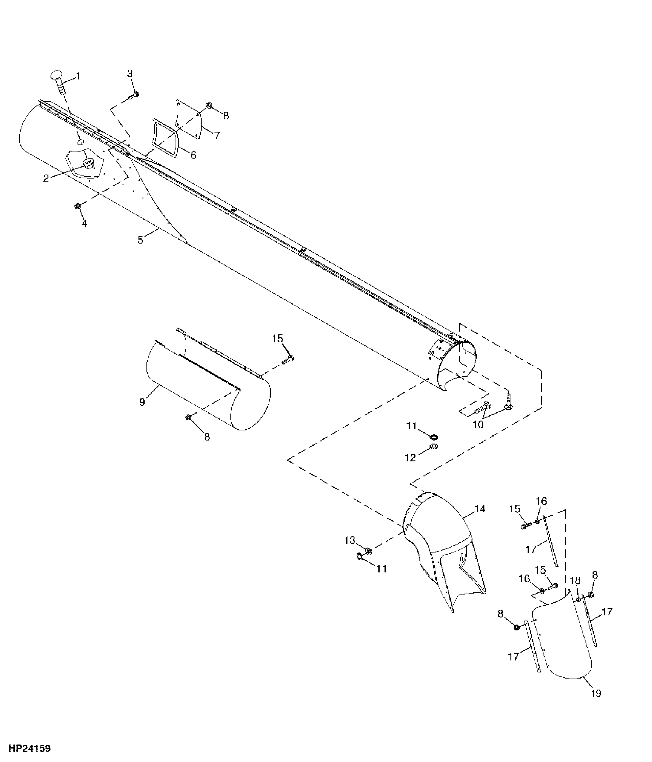 Horizontal Unloading Auger Housing (18.5 And 21.5 Ft.)