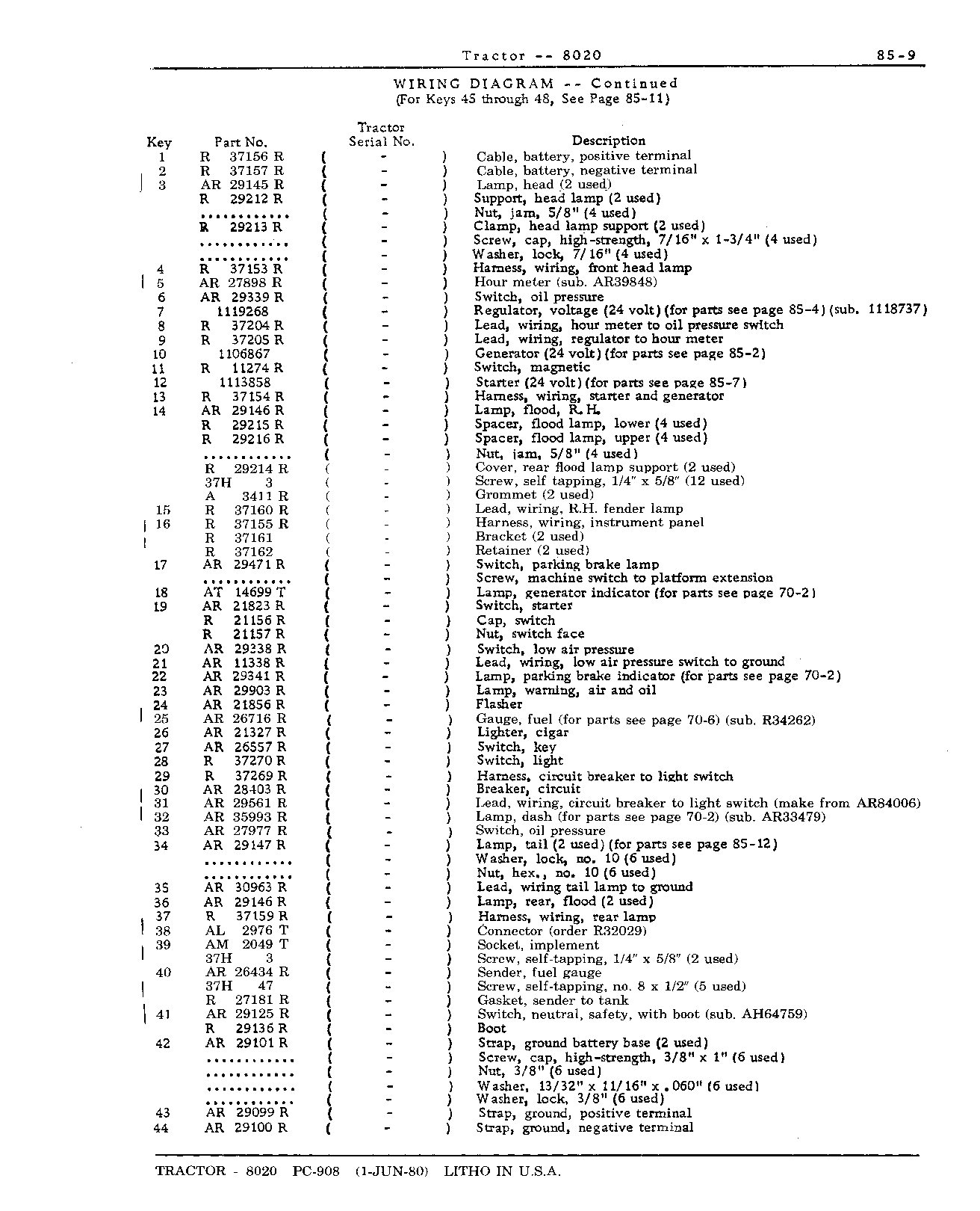 Section 85-Electrical System (Continued)