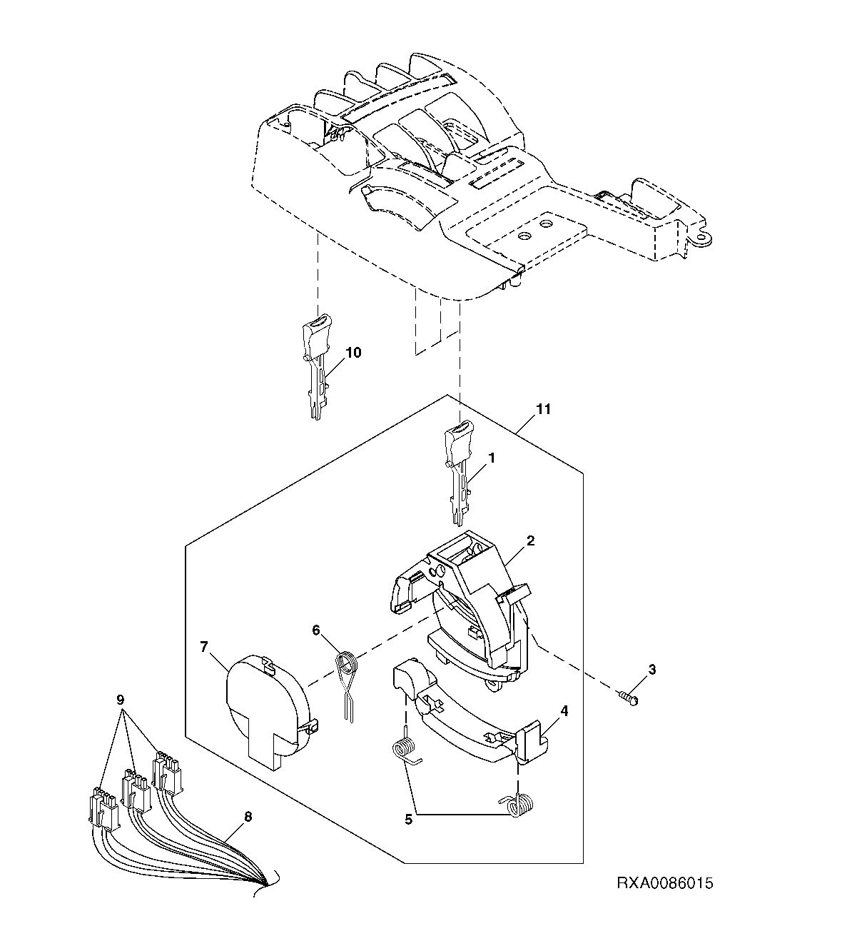 SELECTIVE CONTROL LEVERS 1, 2 AND 3 (ARMREST)