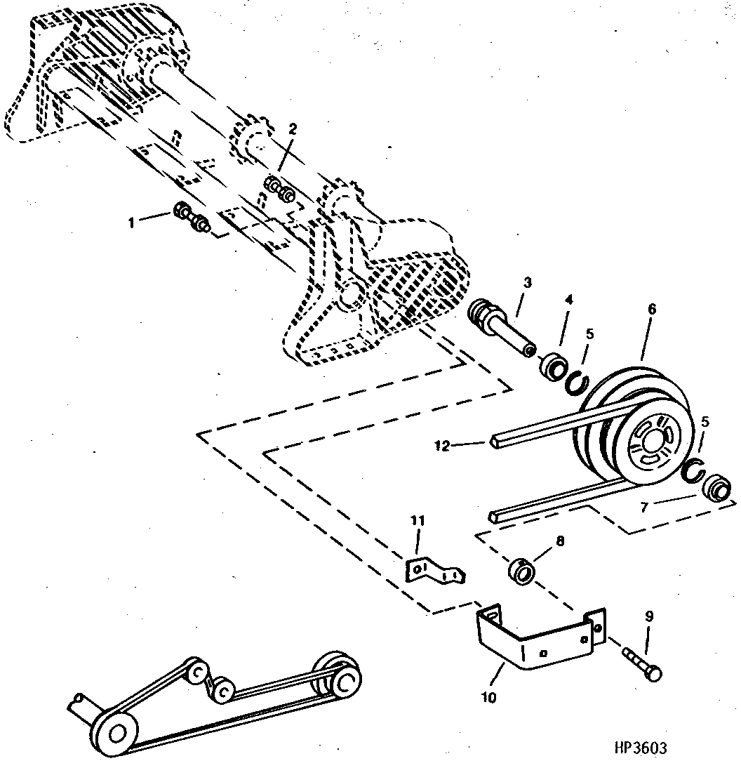 Upper Drive Shaft, Sheave and Mountings (Fixed Speed With Reverser)
