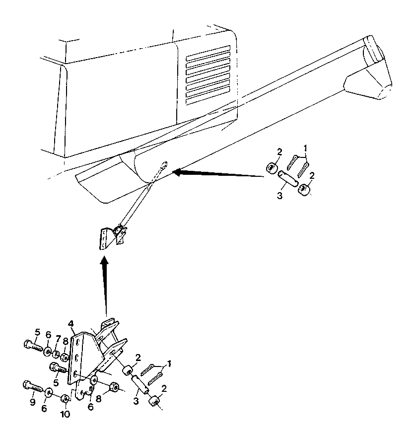HYDRAULIC CYLINDER SUPPORTS FOR UNLOADING AUGER