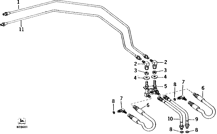 STEERING HYDRAULIC LINES (POWER REAR WHEEL DRIVE)