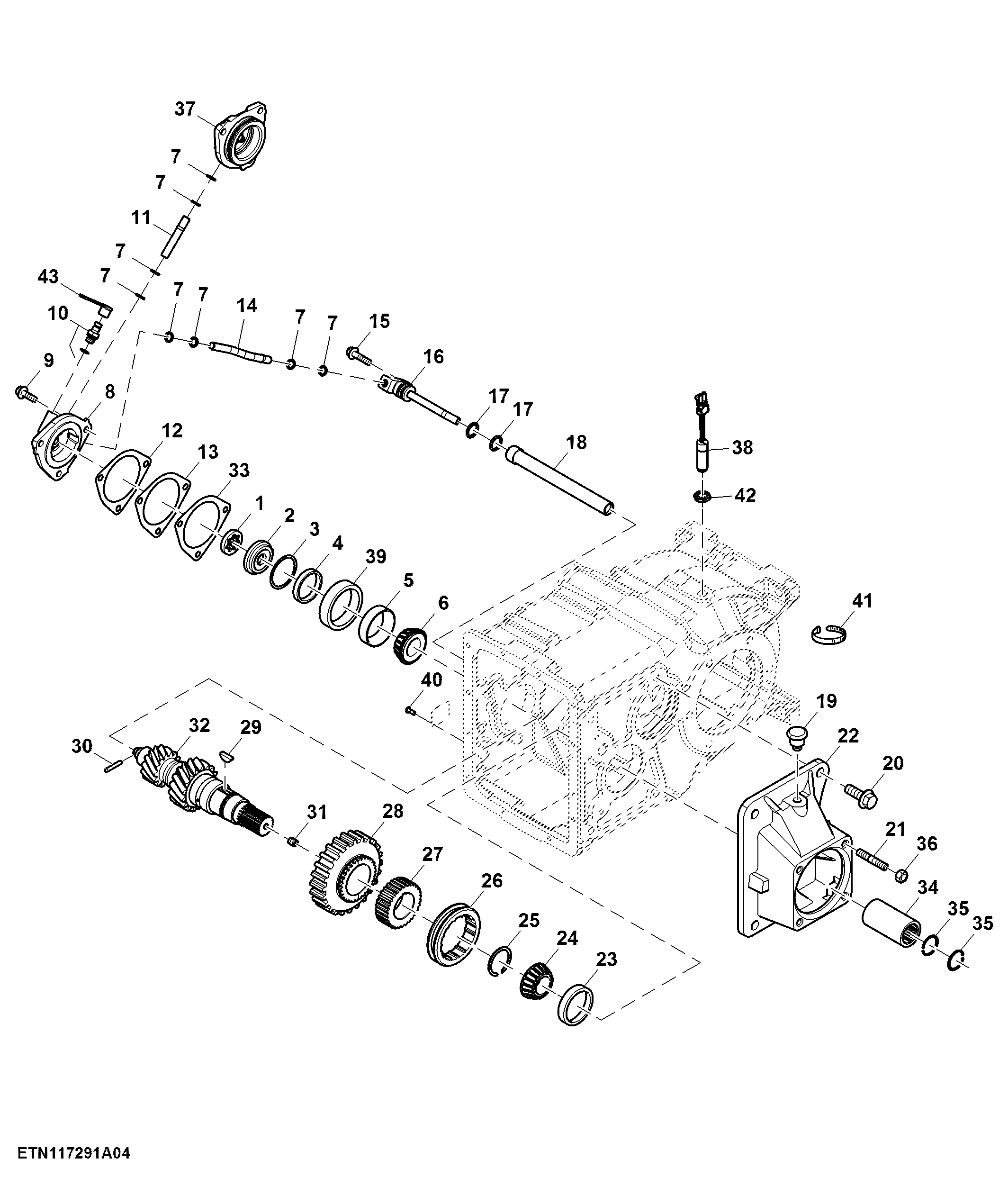 Input Shaft and Housing, Mechanical Shift Transmission, 20 km/h
