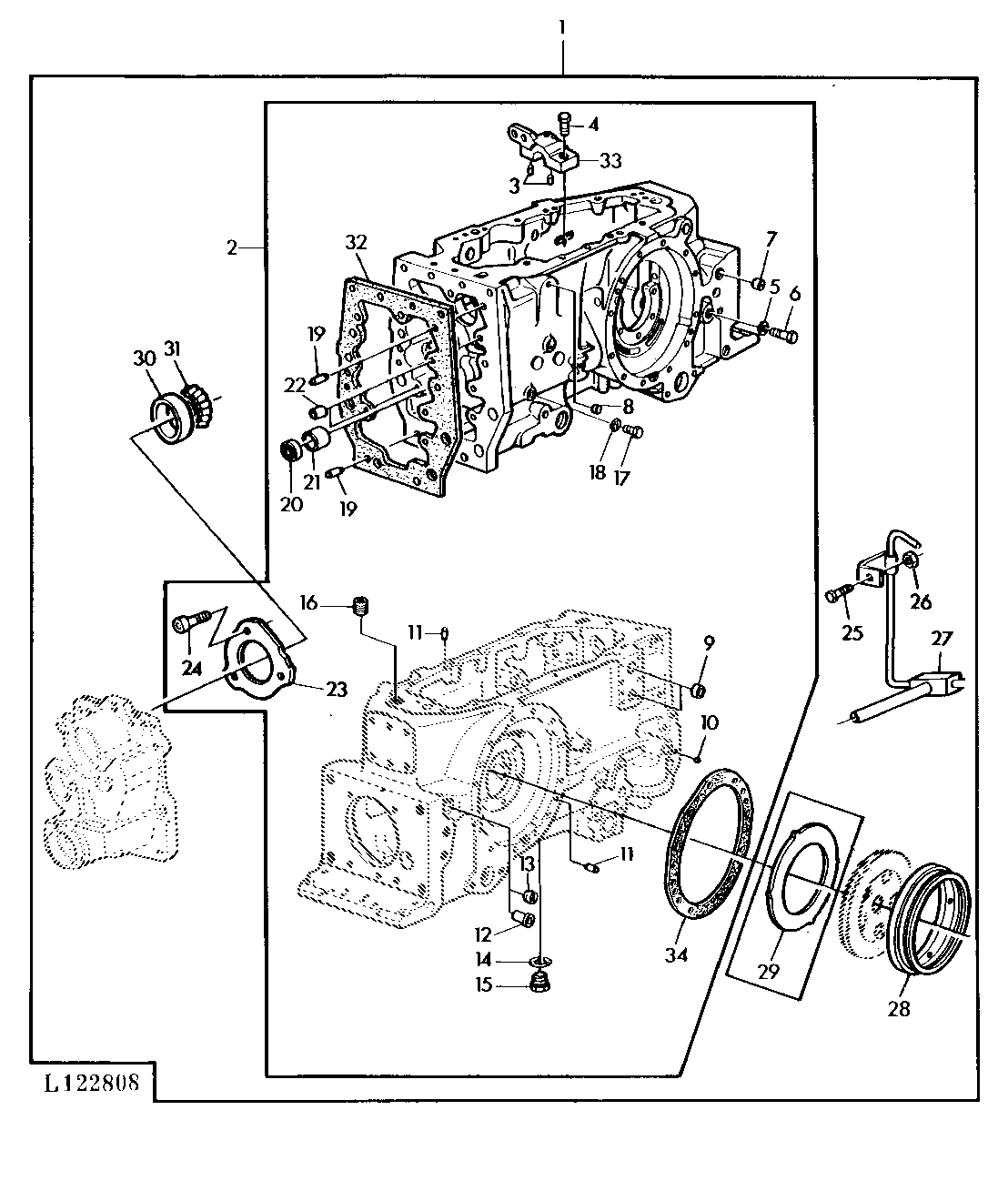 TRANSM. CASE CONVERSION KIT/SYNCHR. TRANSM. (W/INCREASED LIFT)