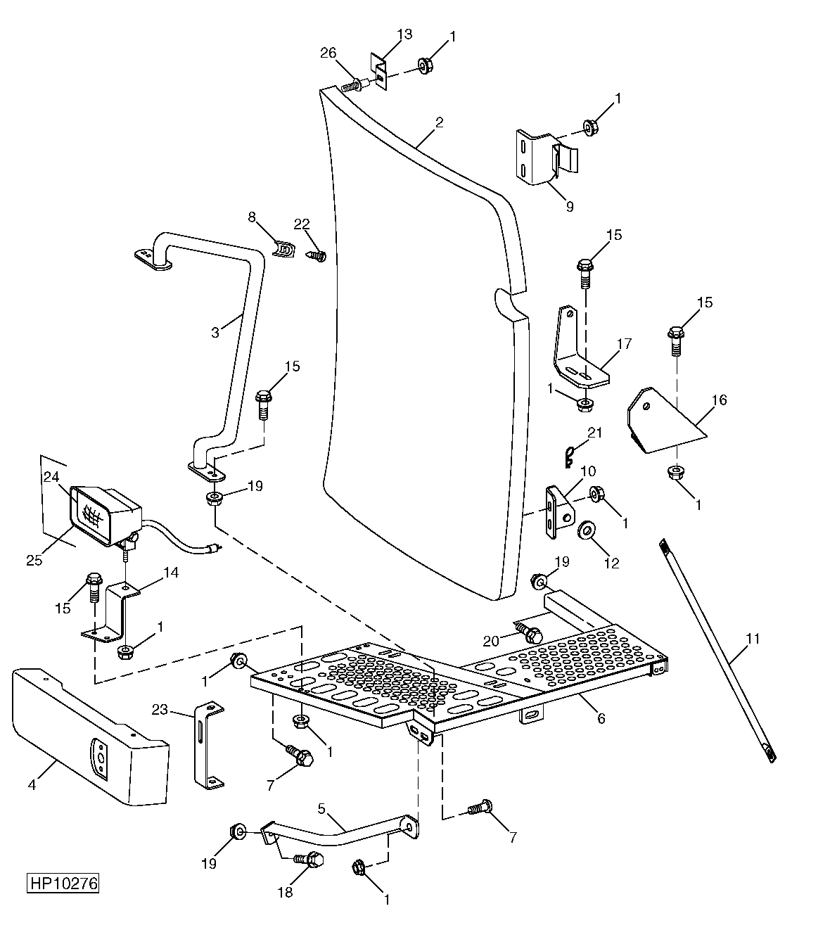 ENGINE ACCESS PLATFORM AND REAR LAMP ASSEMBLY