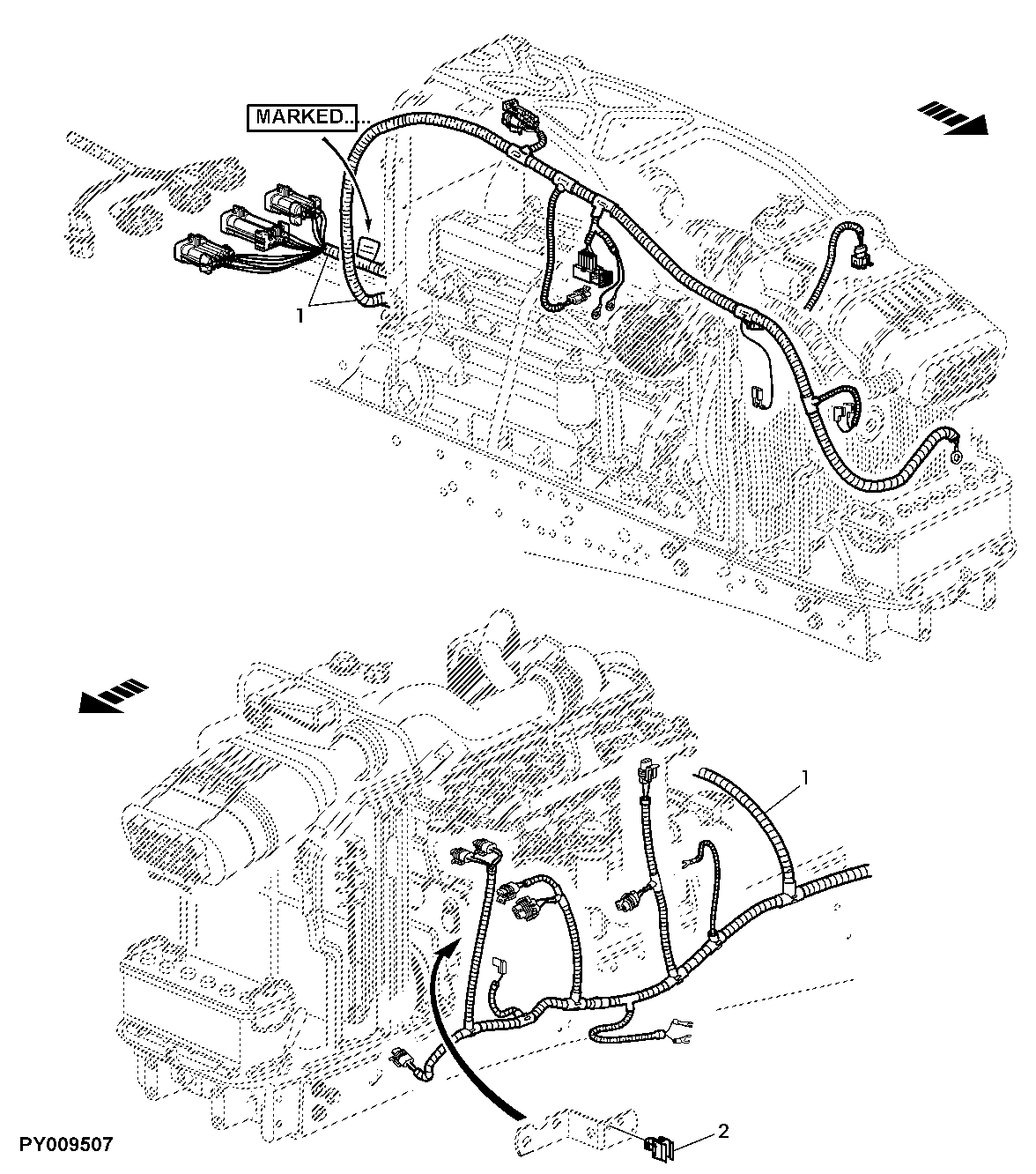 ENGINE WIRING HARNESS, WITH TIER II ENGINE (OPEN OPERATOR'S STATION)