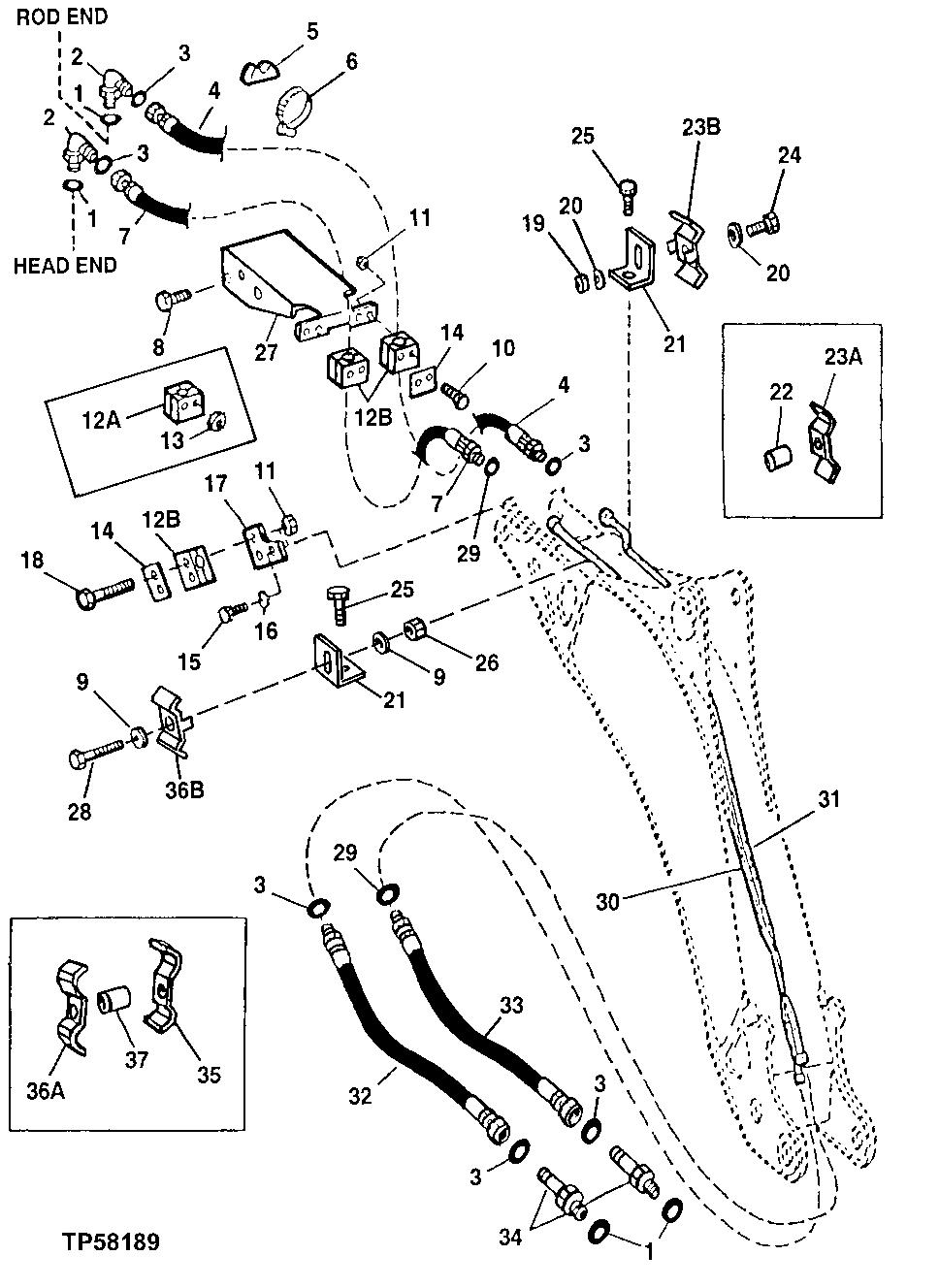 Bucket Cylinder Hydraulics (Extendible Dipperstick)